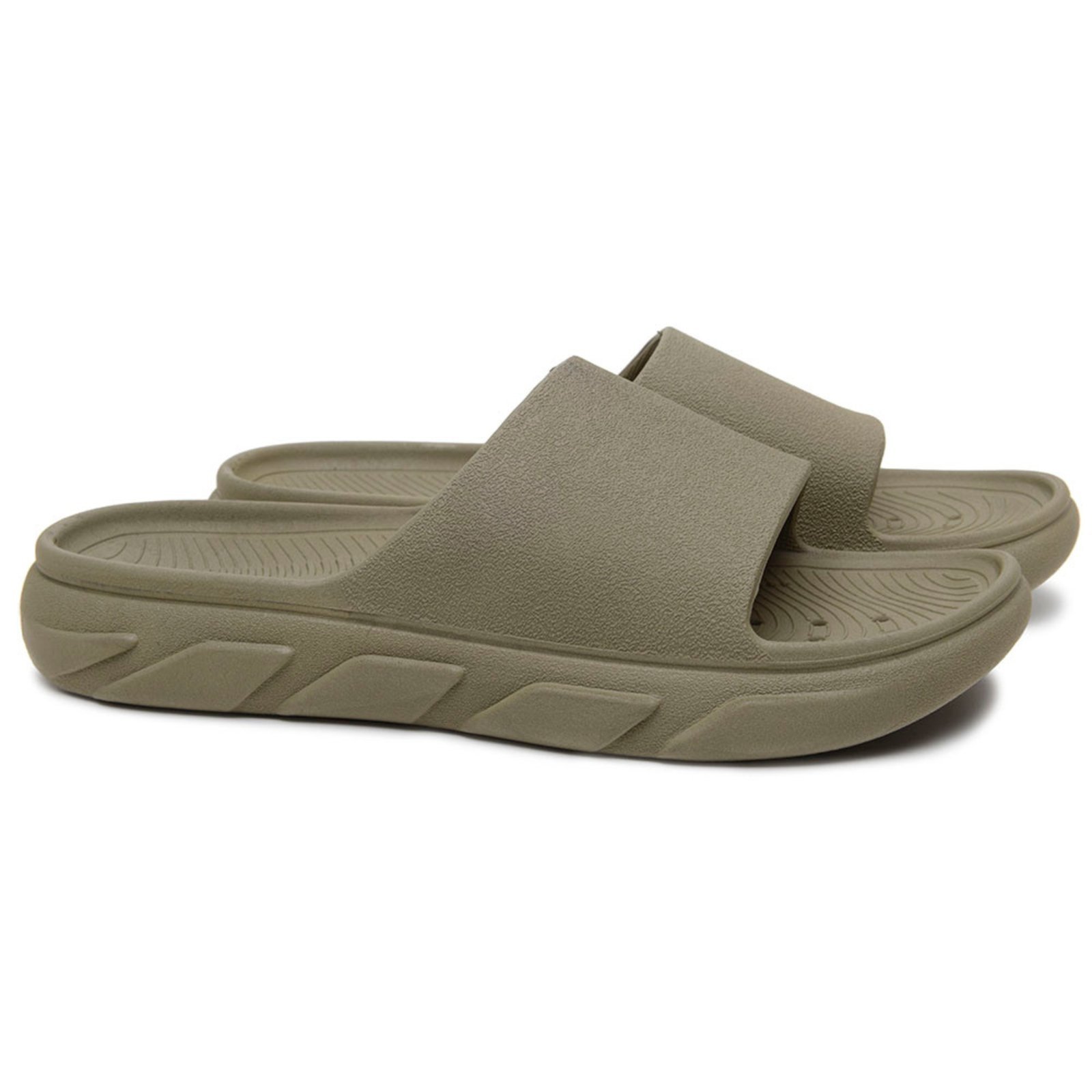 Chinelo Masculino Slide Nuvem Esportivo Conforto Anatômico Verde Militar Macio Ortopédico Ergonômico