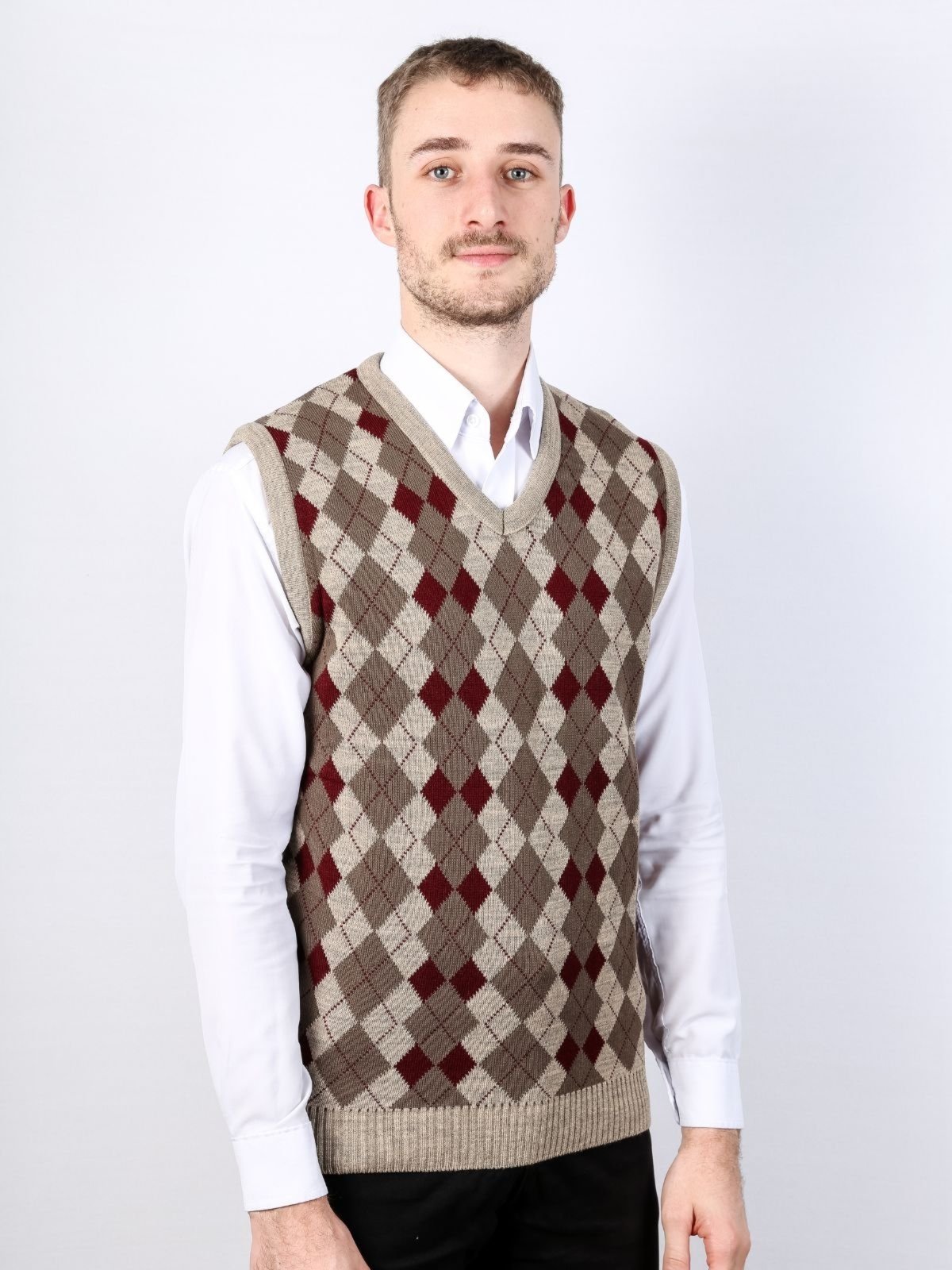 Colete masculino com jacquard