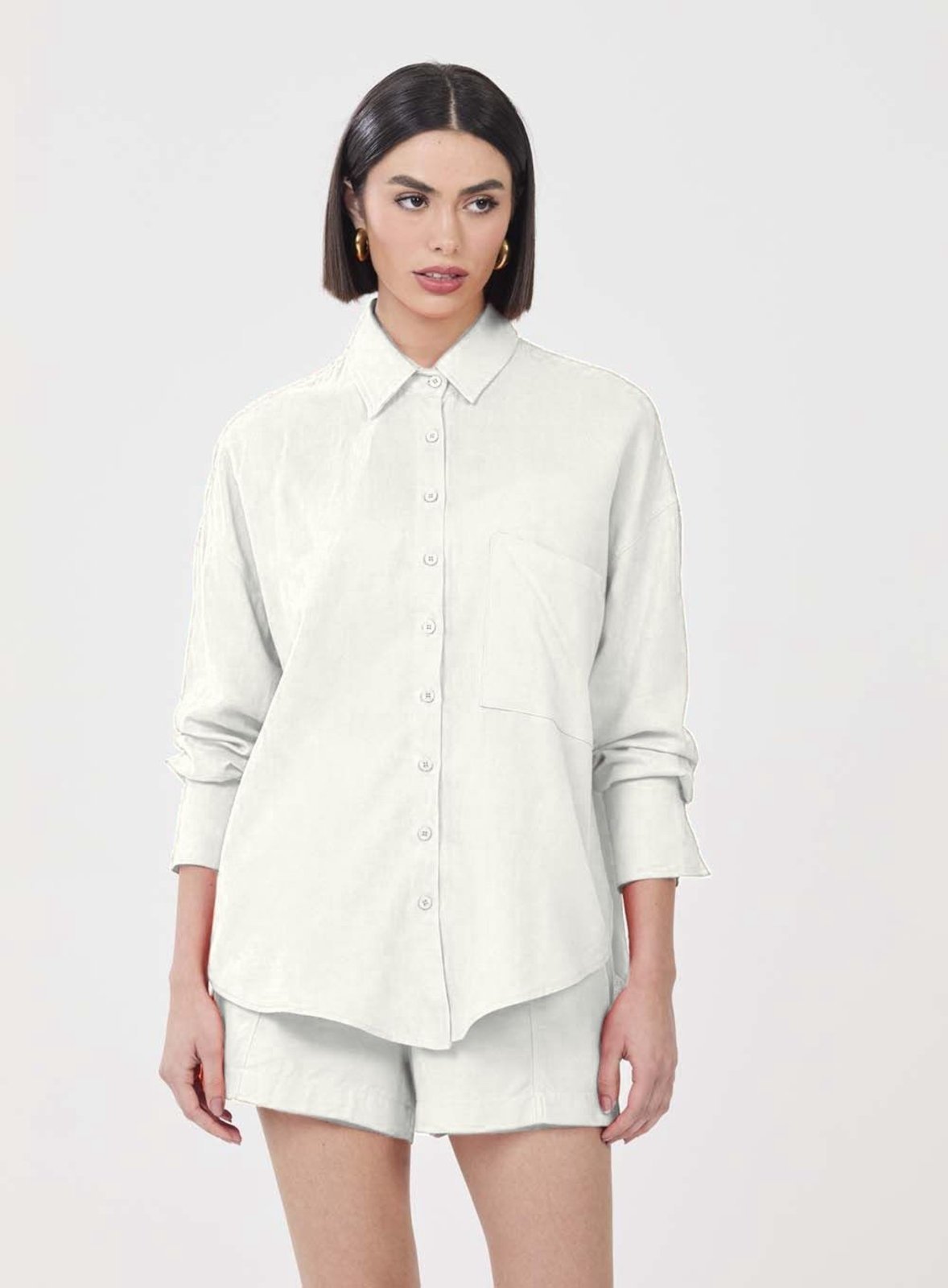 Camisa Oversized Linho Colcci CLC Off Shell