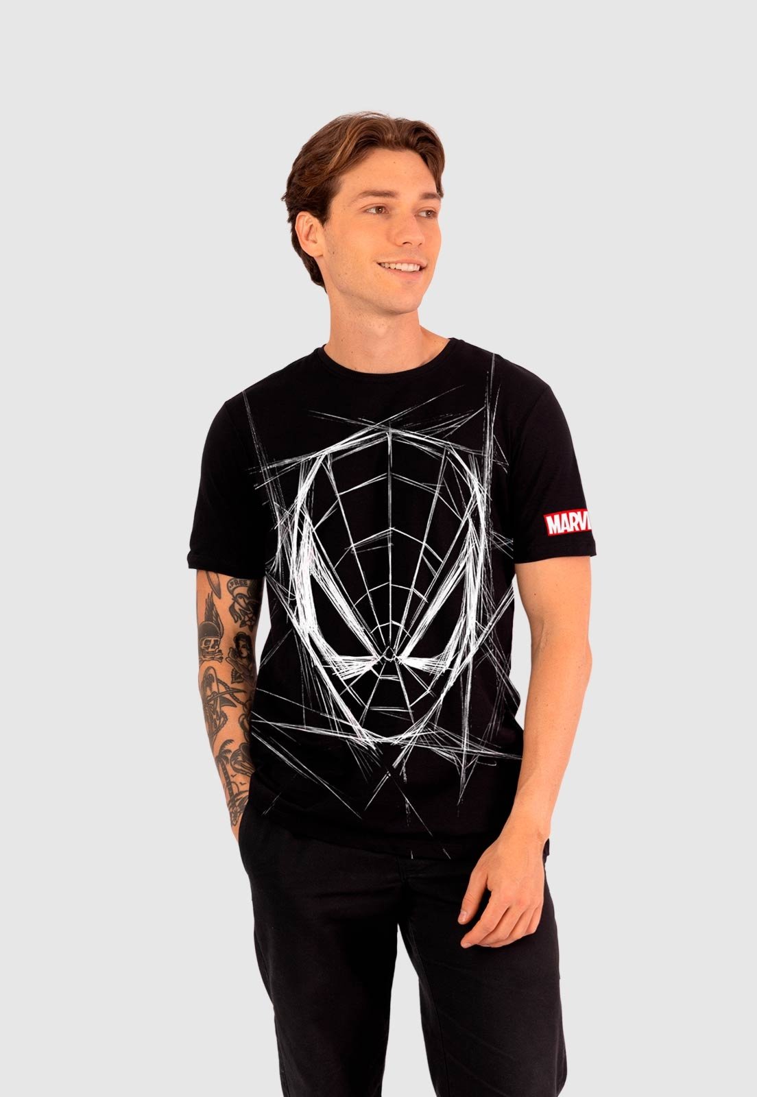 Camiseta Piticas Marvel Spider Man Preto