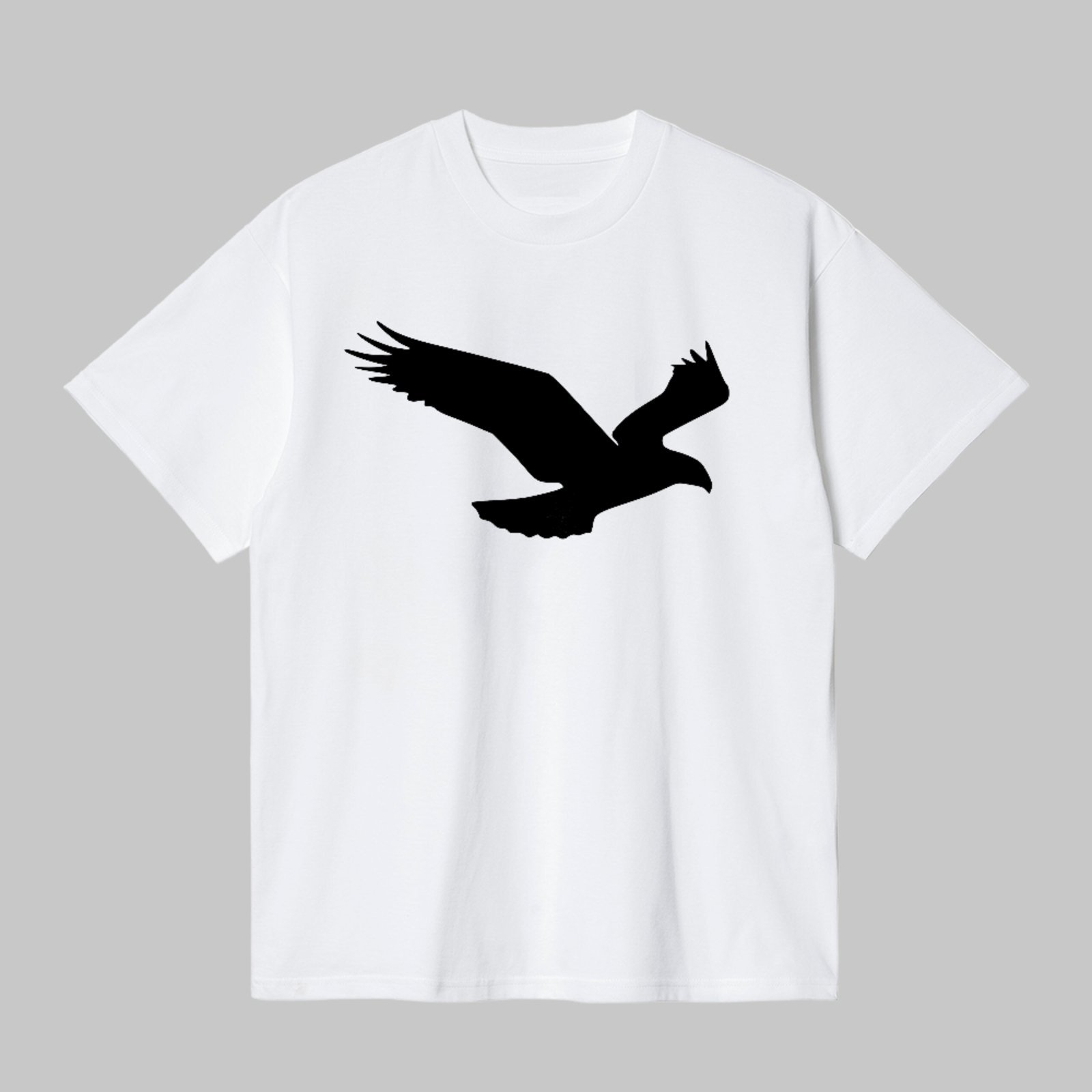 Camiseta Básica Águia Minimalista Estilo Street Fashion Branco