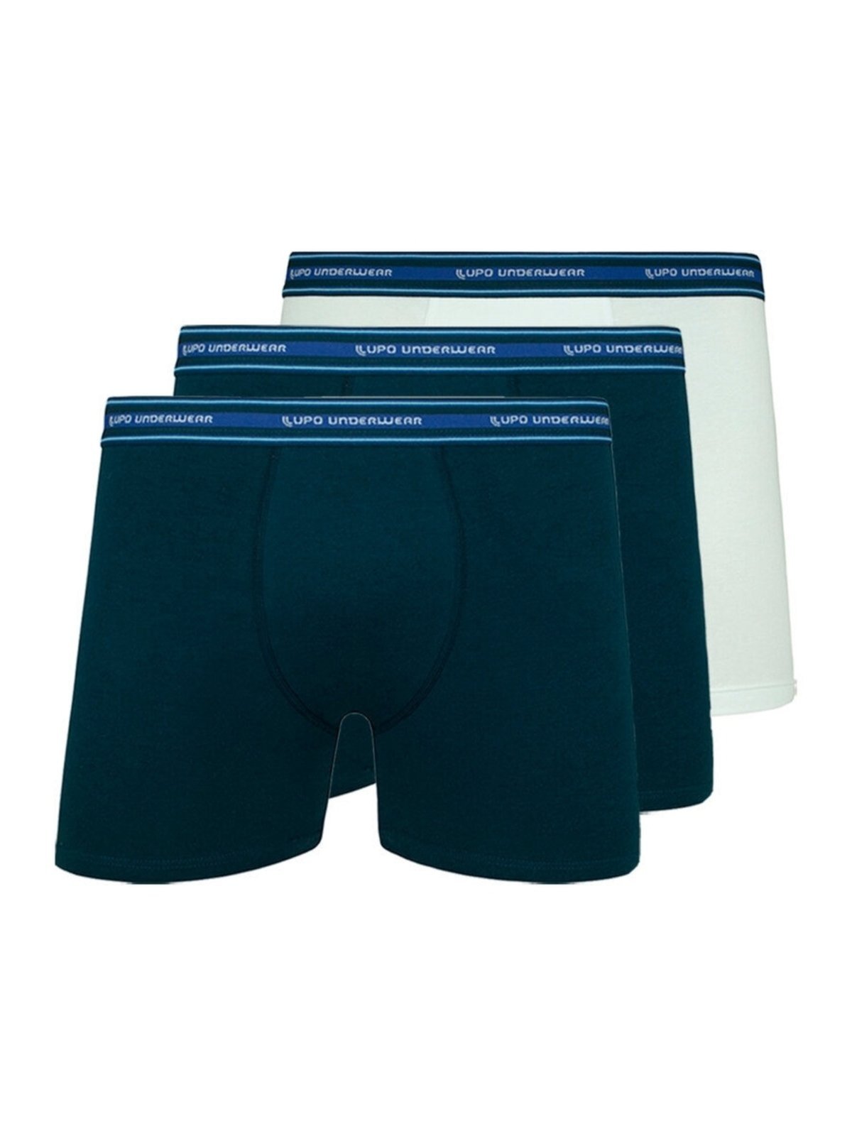 Kit com 3 Cuecas Boxer Lupo 523-003 Azul Marinho