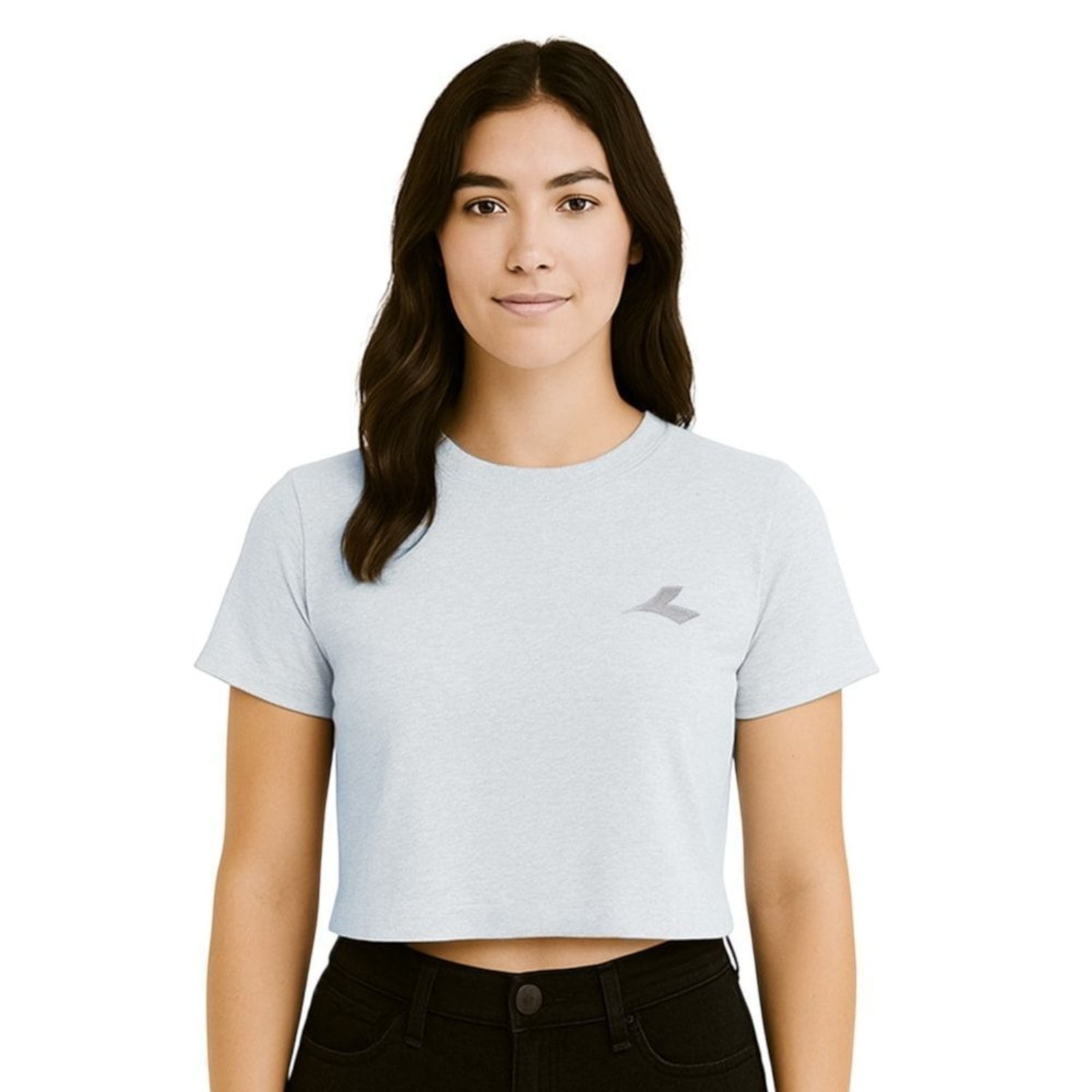 Camiseta Cropped Diadora Small Logo Uno Feminina – Cinza – diadora