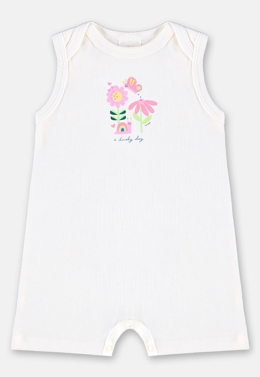 Infantil - Macaquinho Menina em Suedine Up Baby Branco