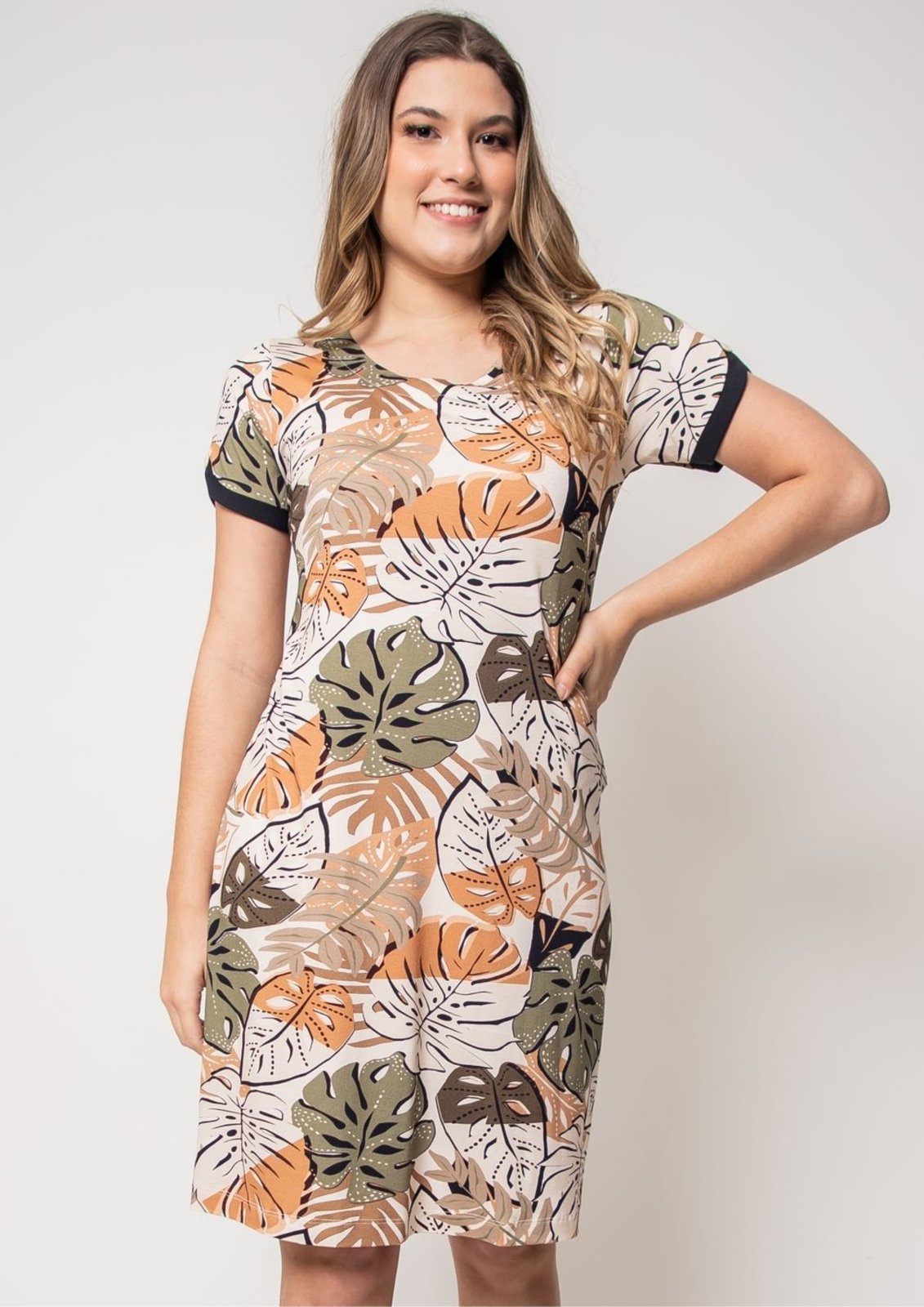 Vestido Pau a Pique Estampado Marrom VERDE – P Pau a Pique
