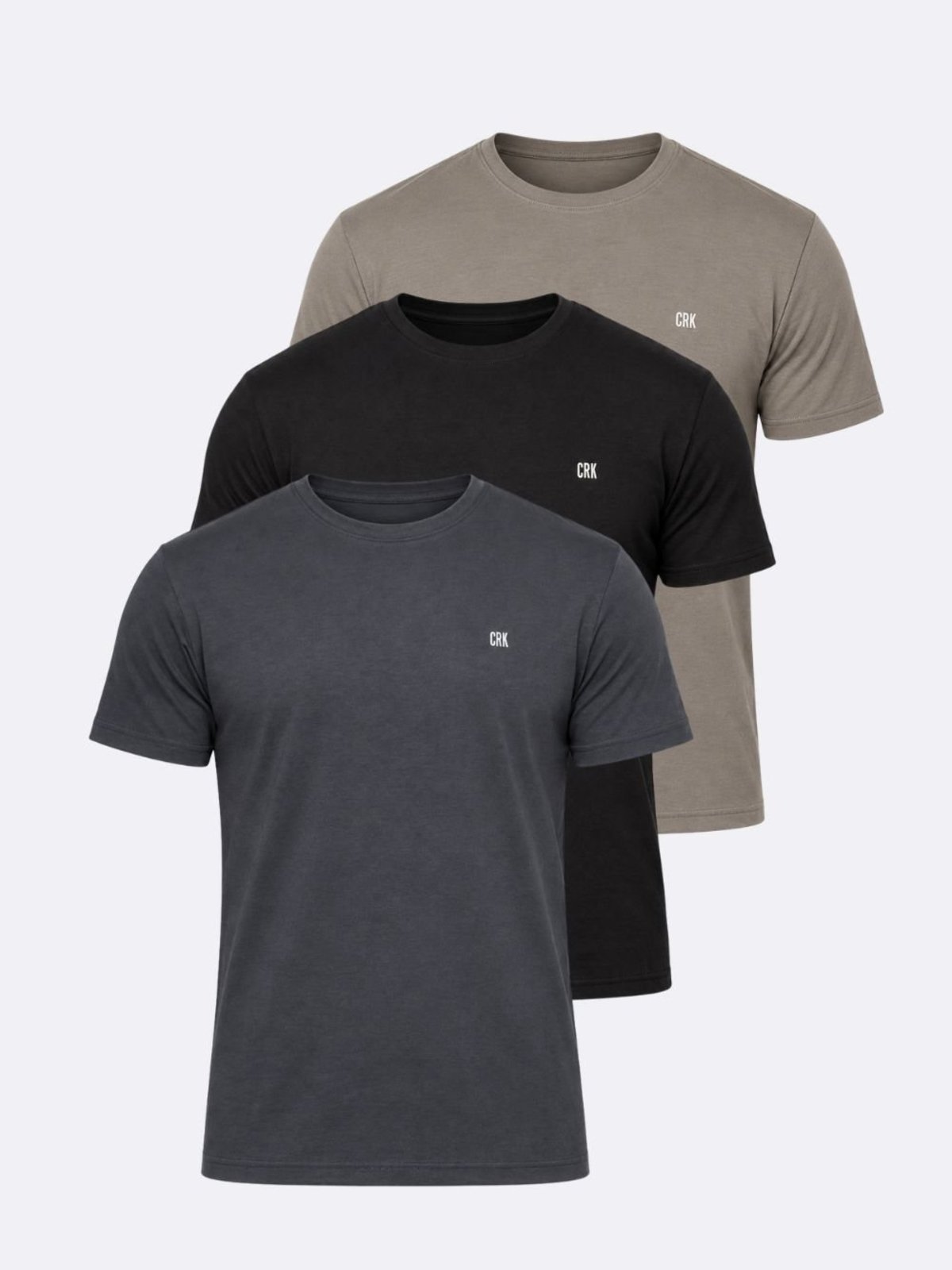 Kit 3 Camisetas Masculinas Algodão Básicas Lisas Crocker