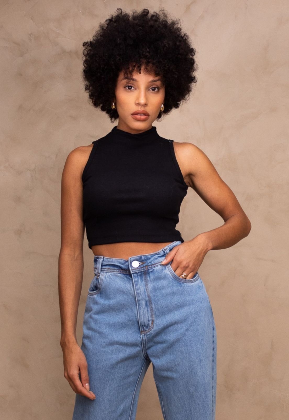 Cropped Canelado Regata Reto Básico Melissa Branco