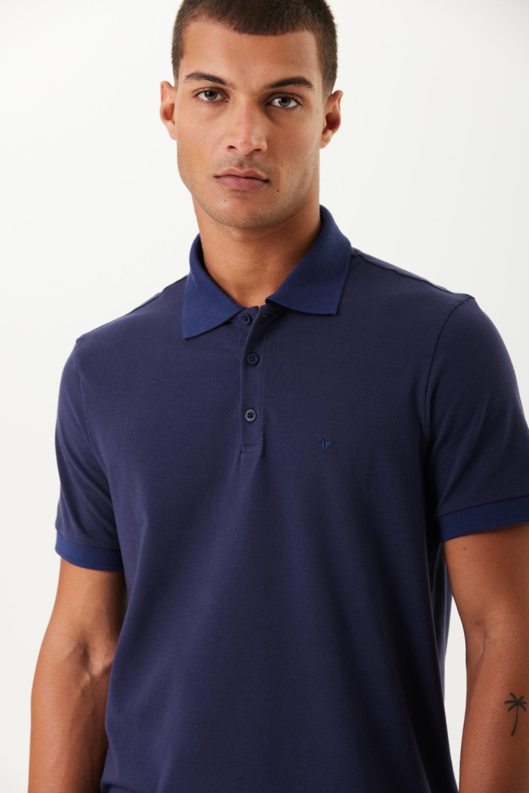 Polo Traymon Slim Com Elastano Marinho