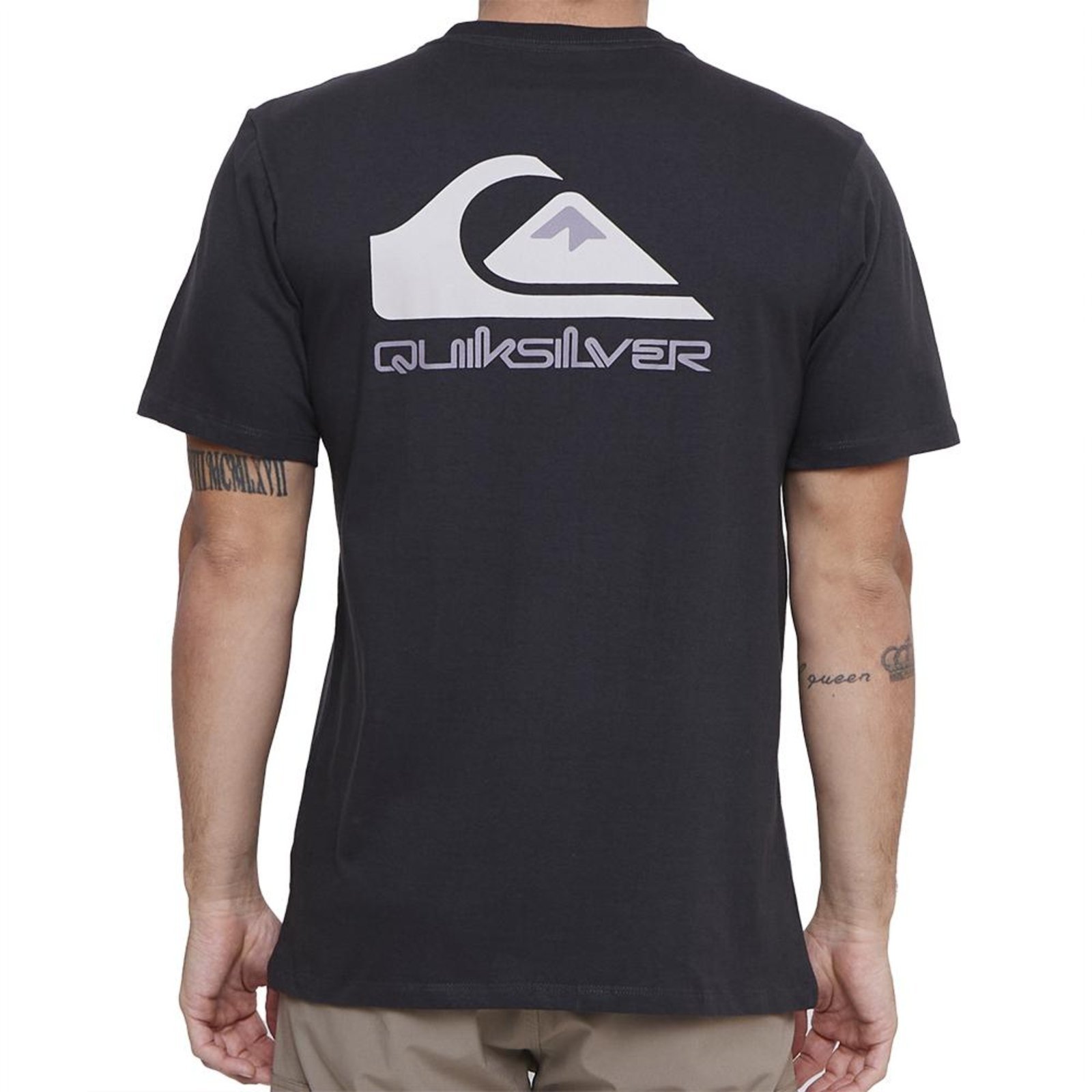 Camiseta Quiksilver Omni Logo SM25 Masculina Cinza Escuro