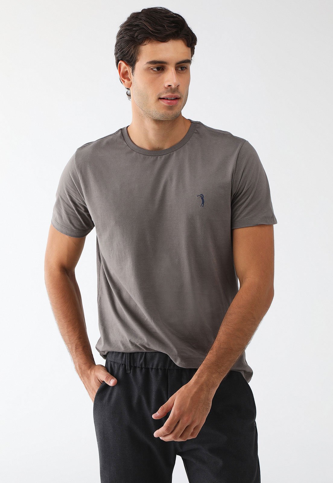 Camiseta Aleatory Reta Logo Cinza