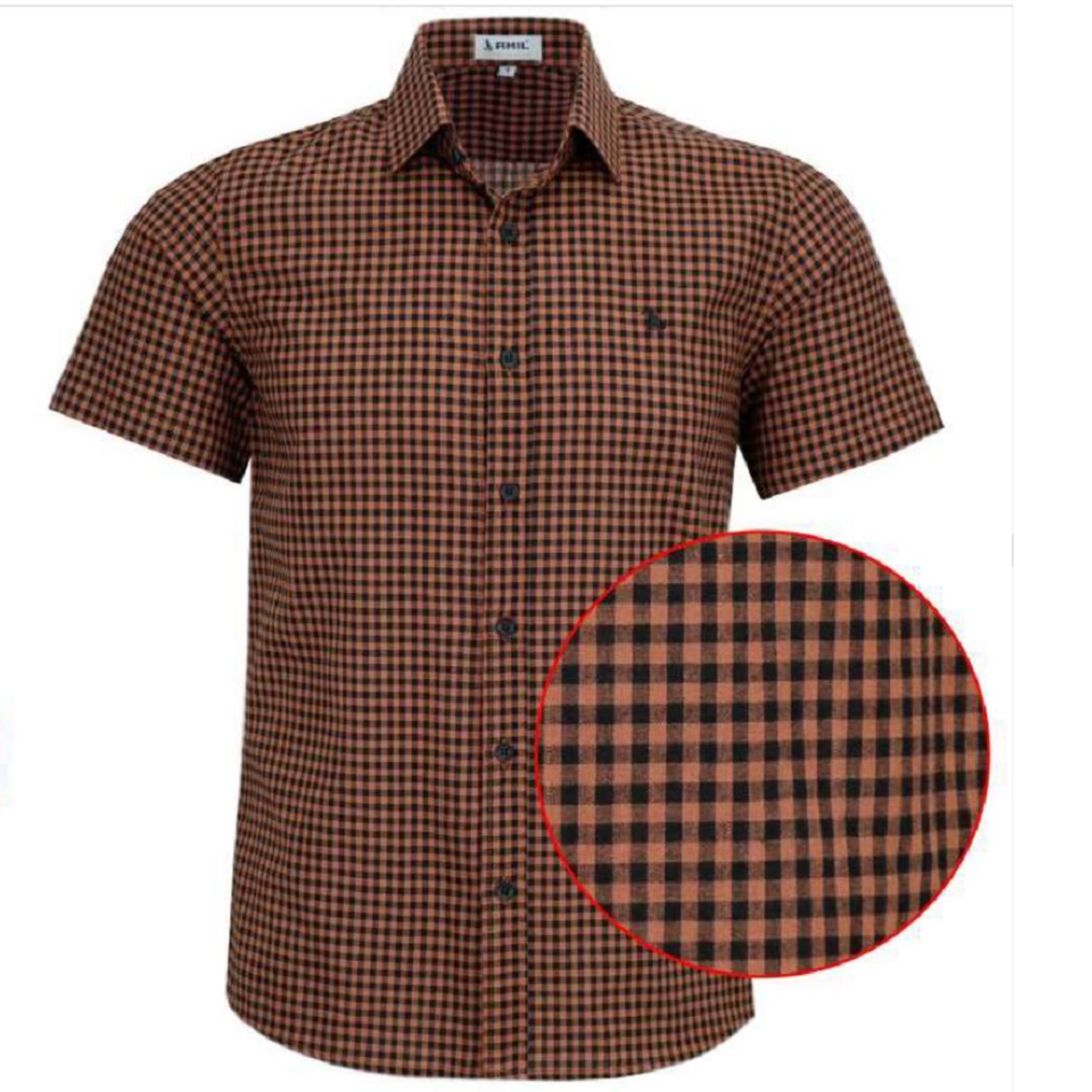 Camisa Xadrex Social Manga Curta Original Amil Telha