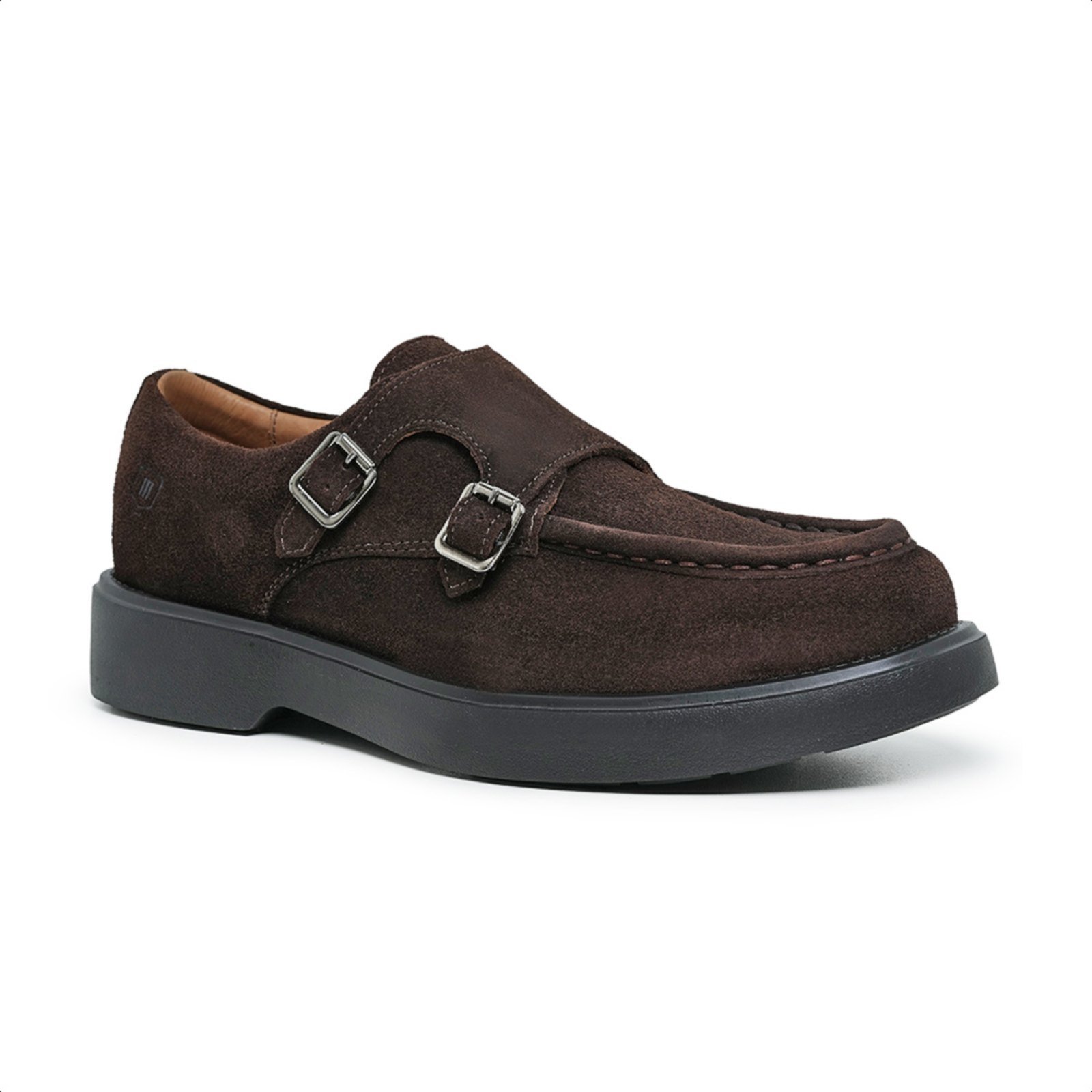 Sapato Masculino Malbork Monk em Couro Café 026000NM
