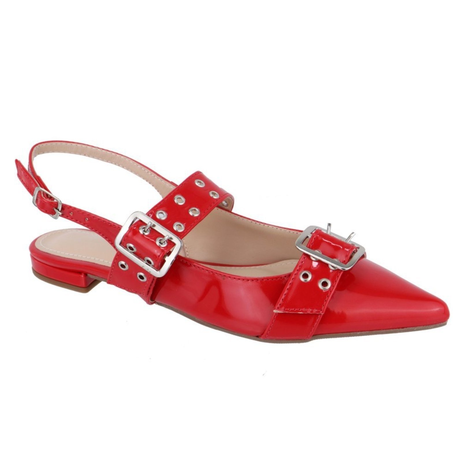 Sapatilha Slingback Feminina Verniz Vermelho Ferrari 183010