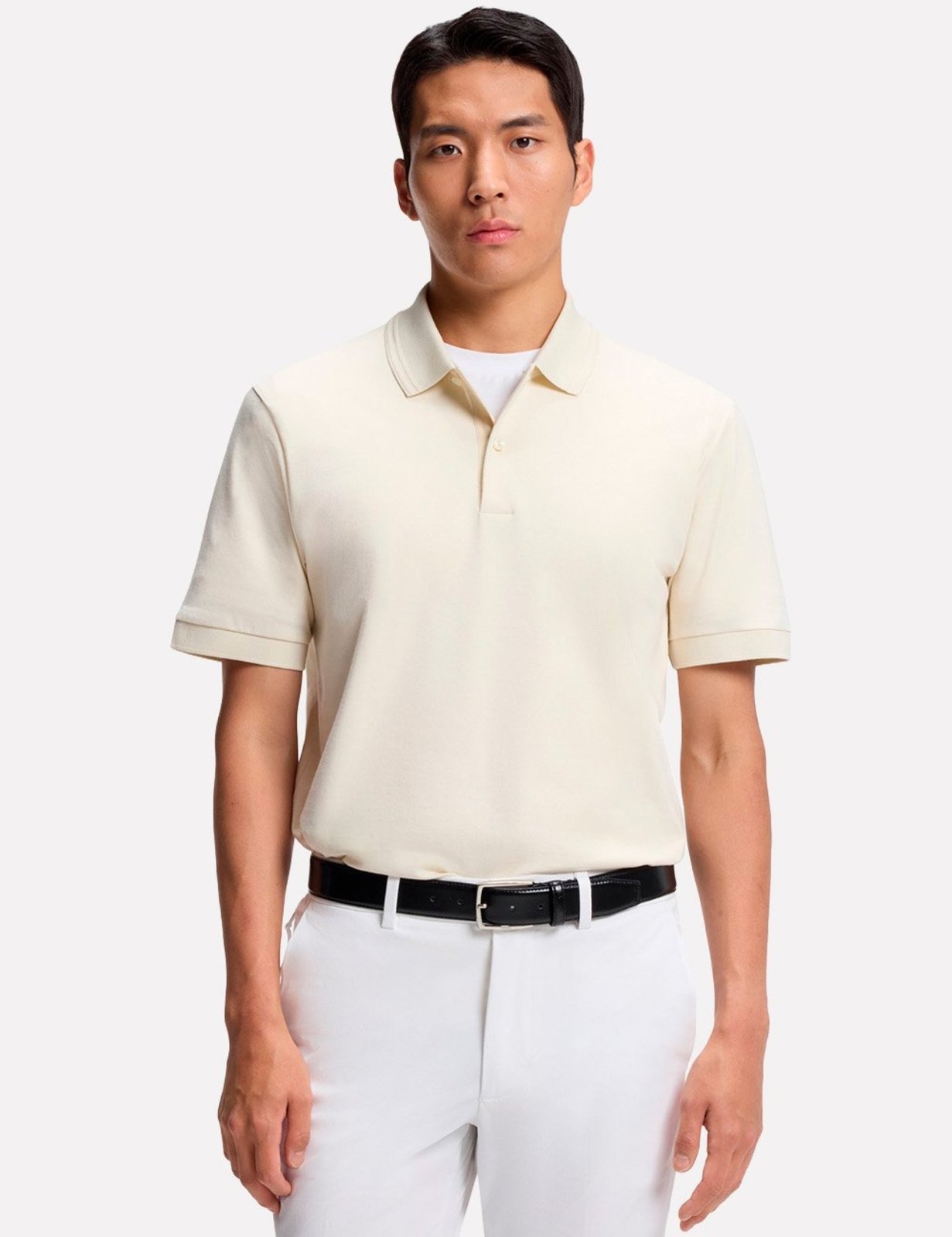 Polo Hugo Boss Masculina Regular H-Parlay 247 Creme