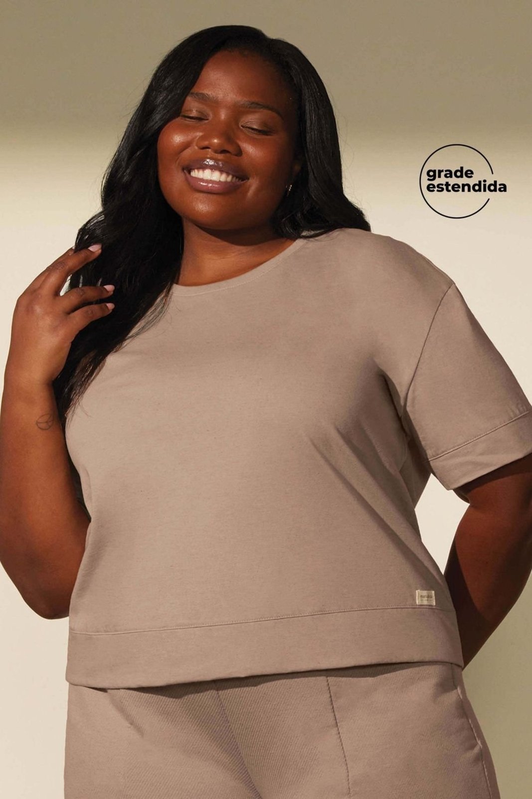 Blusa Feminina Comfy Eco Linho Marialícia Marrom