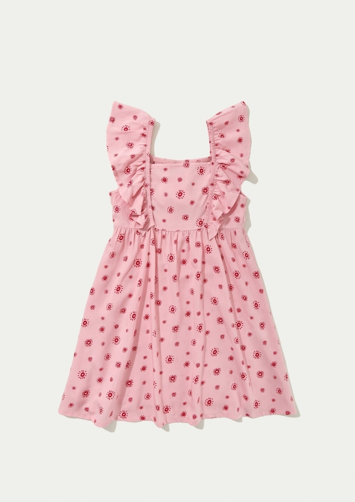 Vista 2 Infantil - Vestido Curto Com Babados Hering Hering Kids rosa Hering Kids rosa