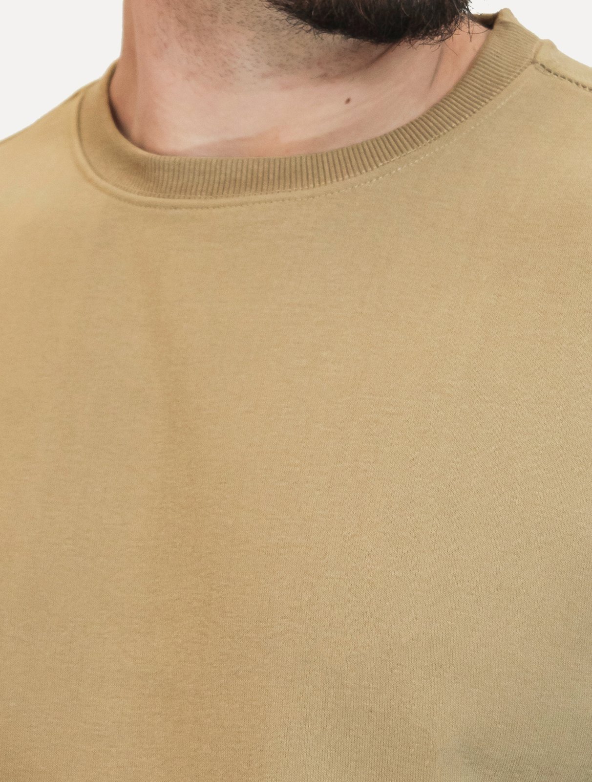 Vista 3 Moletom Dixen Masculino Crewneck Liso cáqui Dixen cáqui
