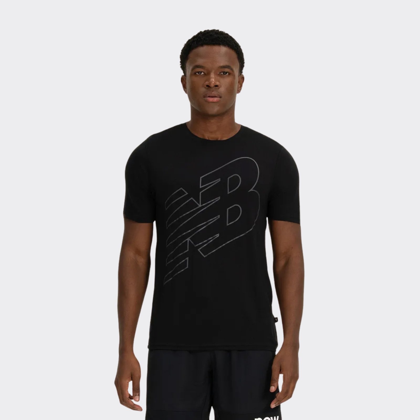 Vista 2 Camiseta New Balance Tenacity Logo Preta preto New Balance preto