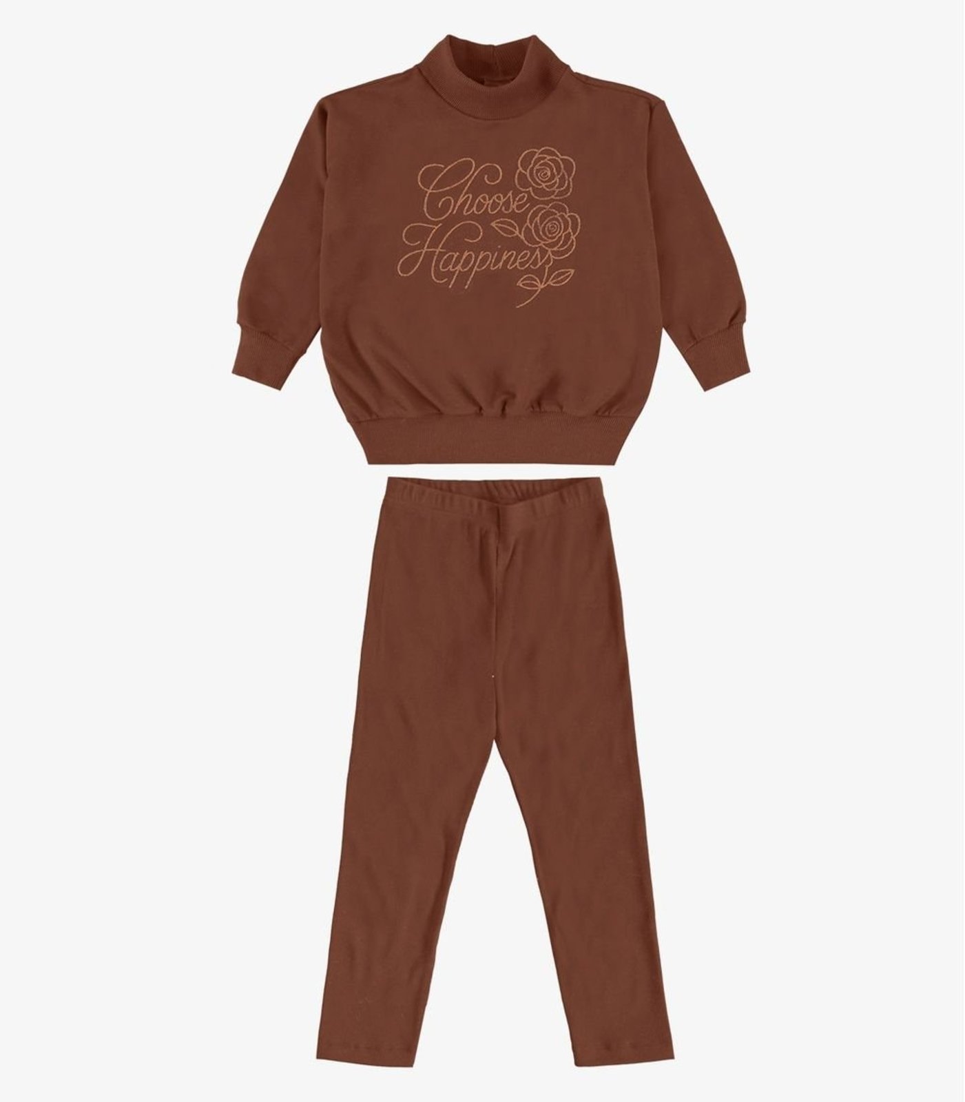 Infantil - Conjunto Blusão com Legging Rovi Marrom