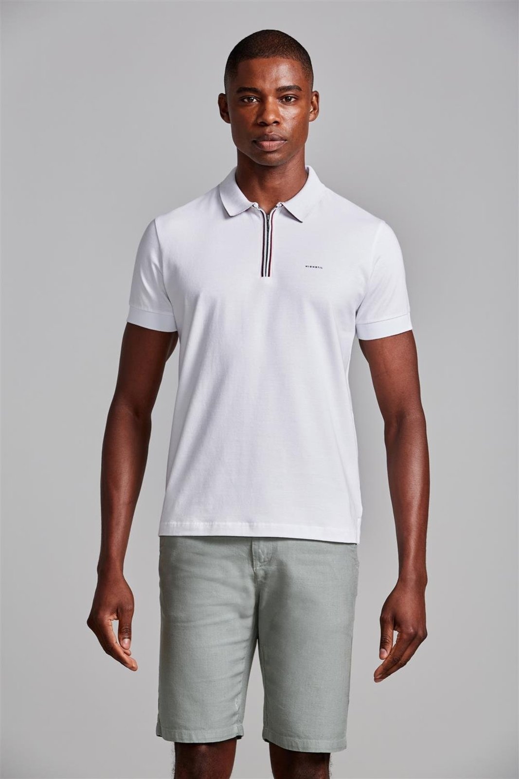 HIGHSTIL Camisa Polo Malha Slim Fit - Branco