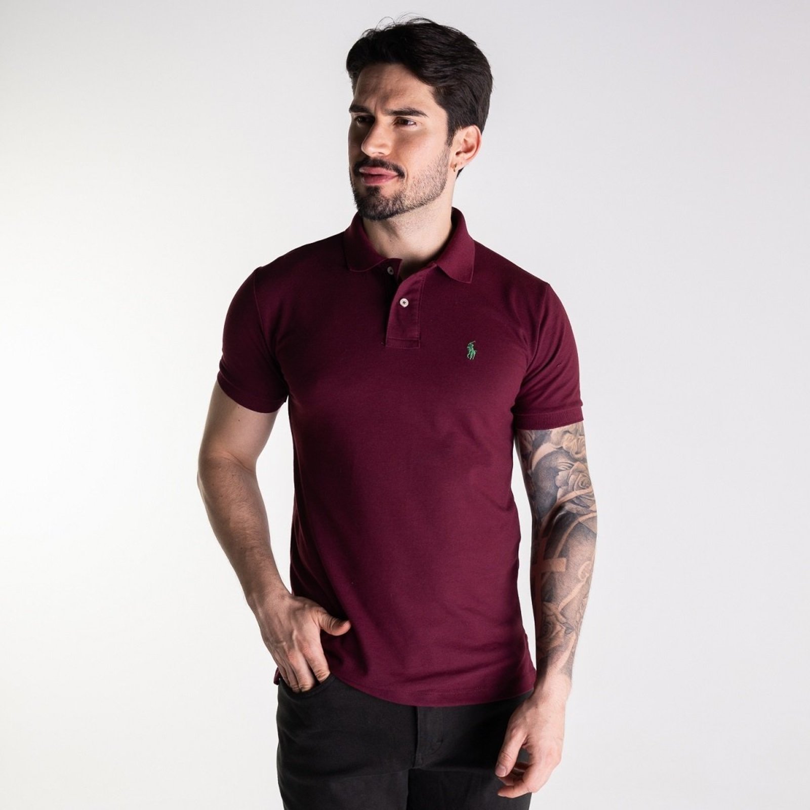 Camisa Polo RL Bordô