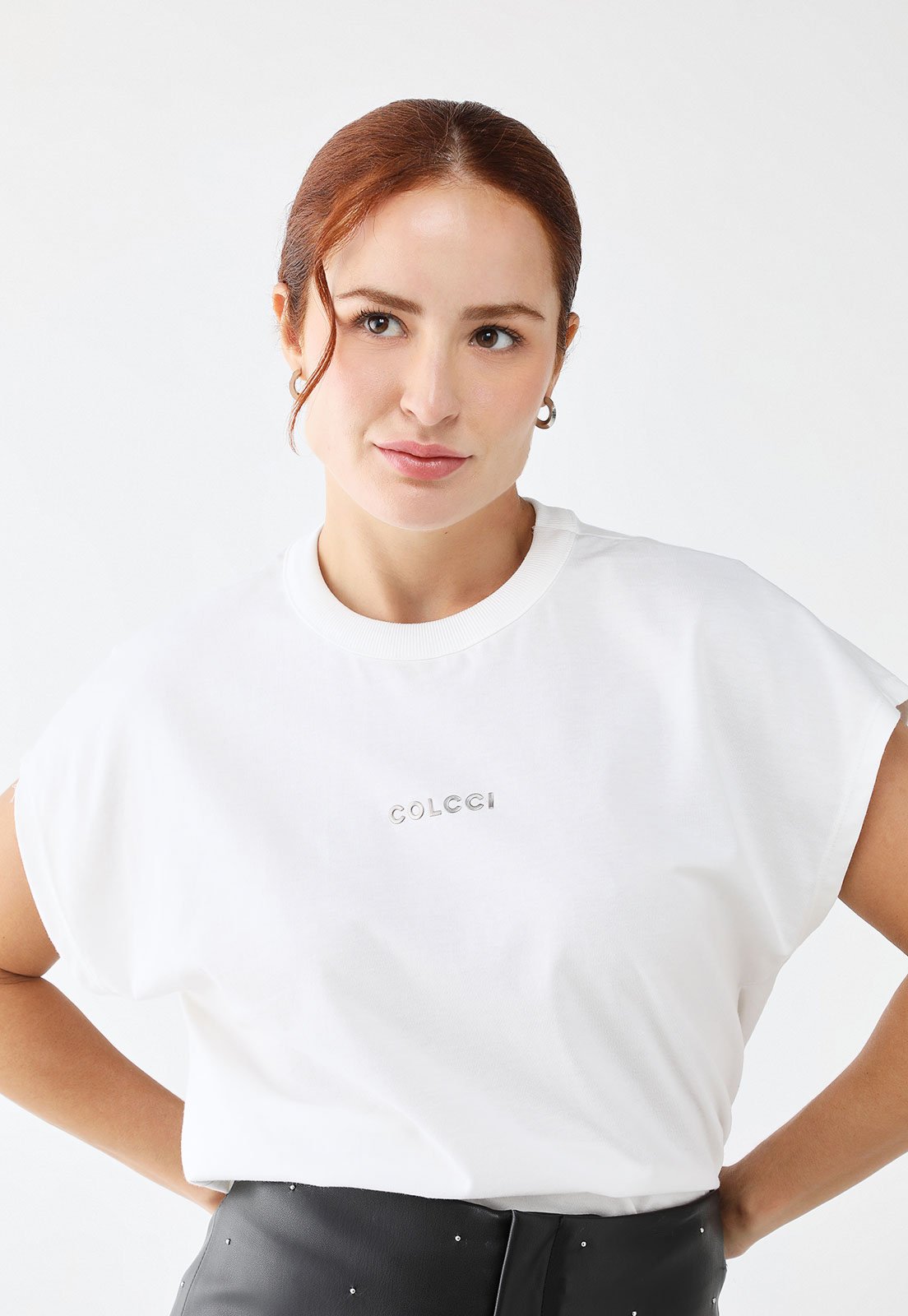 Camiseta Colcci Reta Logo Branca Camiseta Colcci Reta Logo Branca