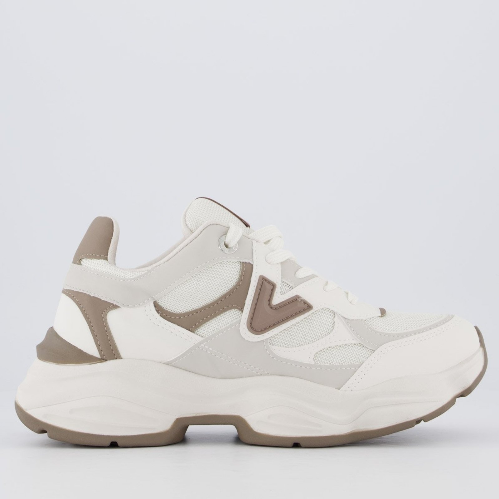 Tênis Via Marte V158 Feminino Off White e Marrom