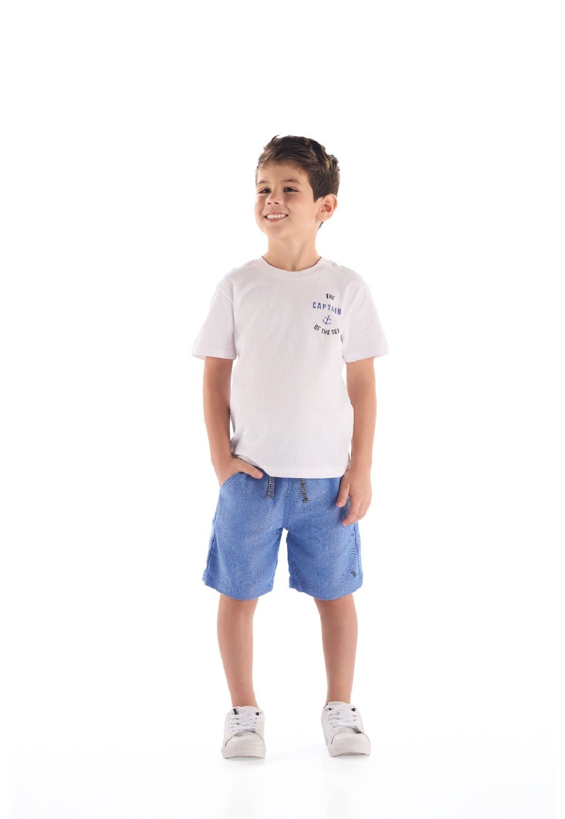 Vista 2 Infantil - Conjunto Camiseta Algodão Bermuda Quimby verde Quimby verde