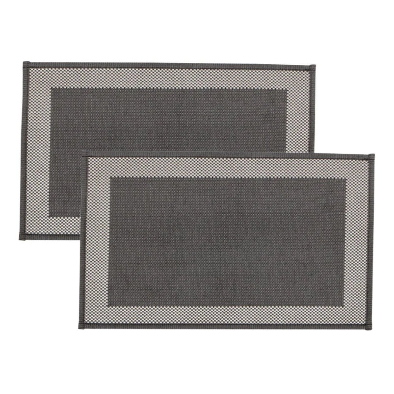 Kit 2 Tapete Antiderrapante 50x70 Kacyumara Multi Square Black Preto