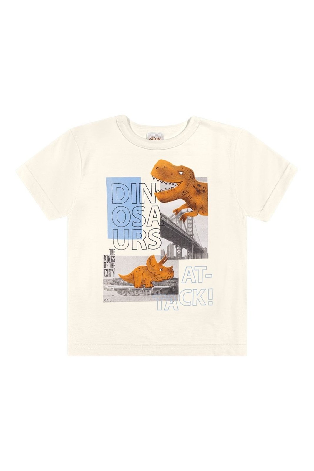 Infantil - Camiseta Menino Meia Malha Elian Bege