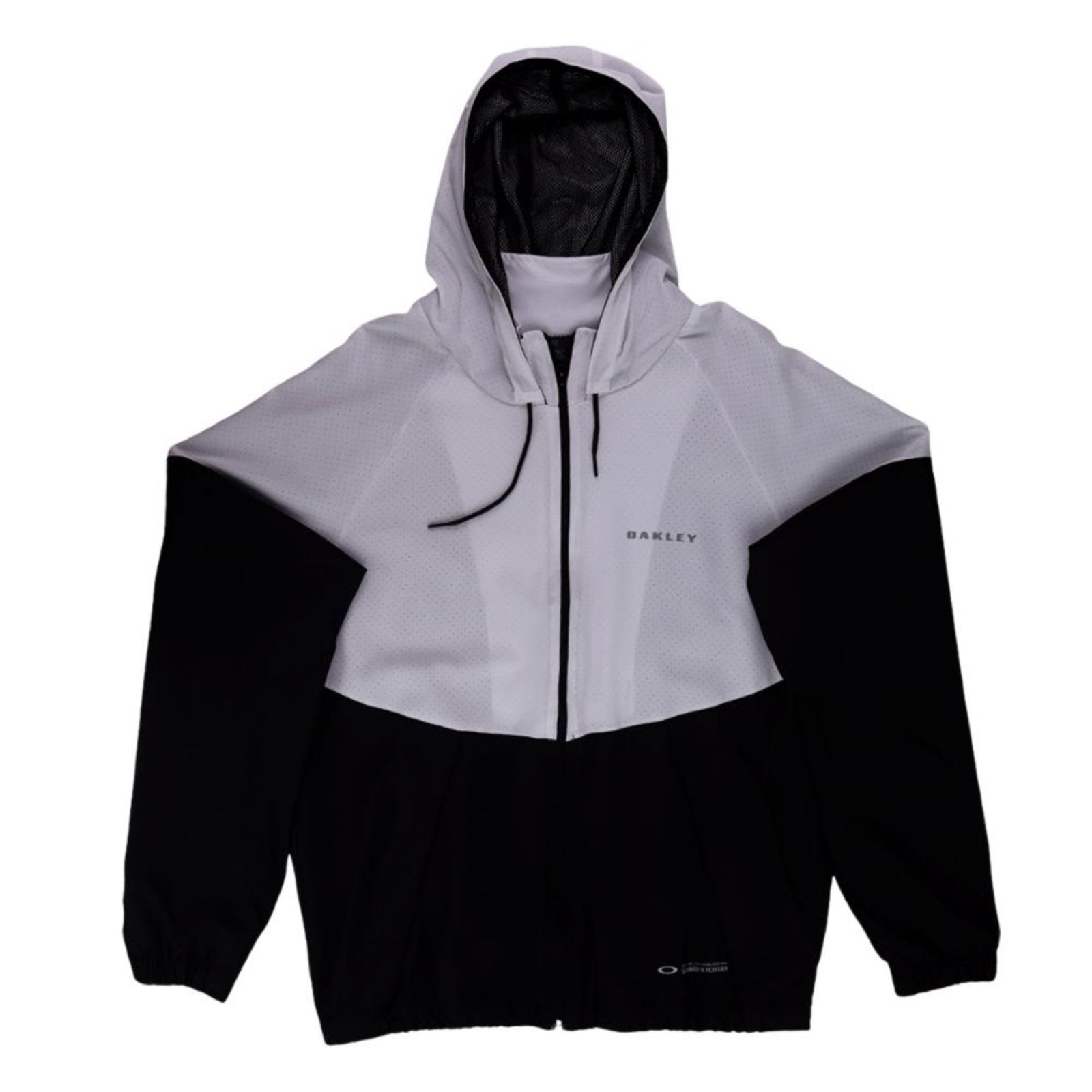Jaqueta Oakley Sports Windbreaker Forro Duplo Preto e Branco