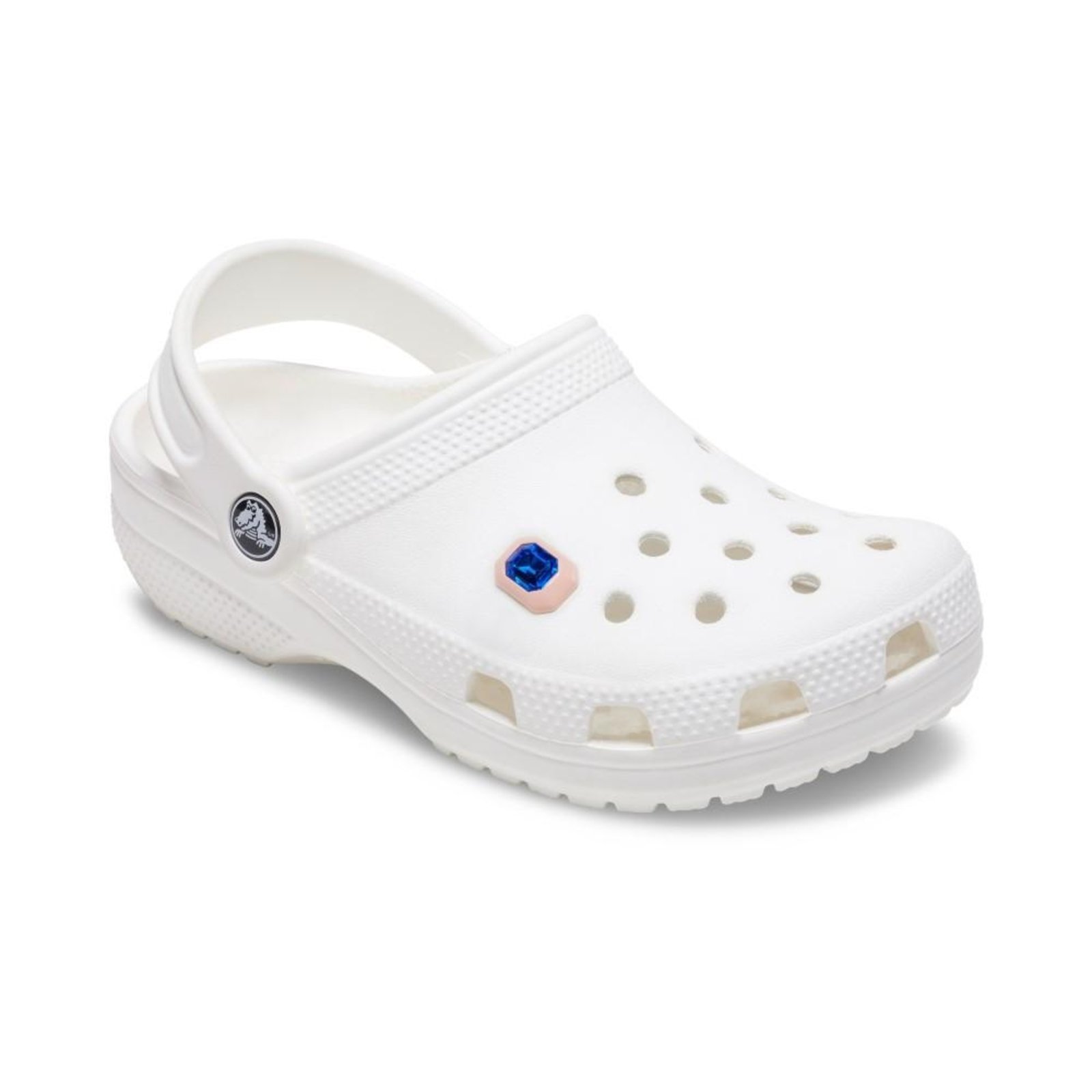 Vista 3 Infantil - Jibbitz™ Retângulo Rosa com Pedra Branco Crocs branco rosa