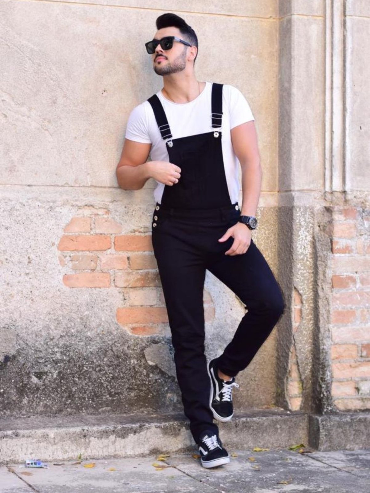 Vista 2 Macacão Masculino Portugal, Alleppo Jeans preto Alleppo Jeans preto