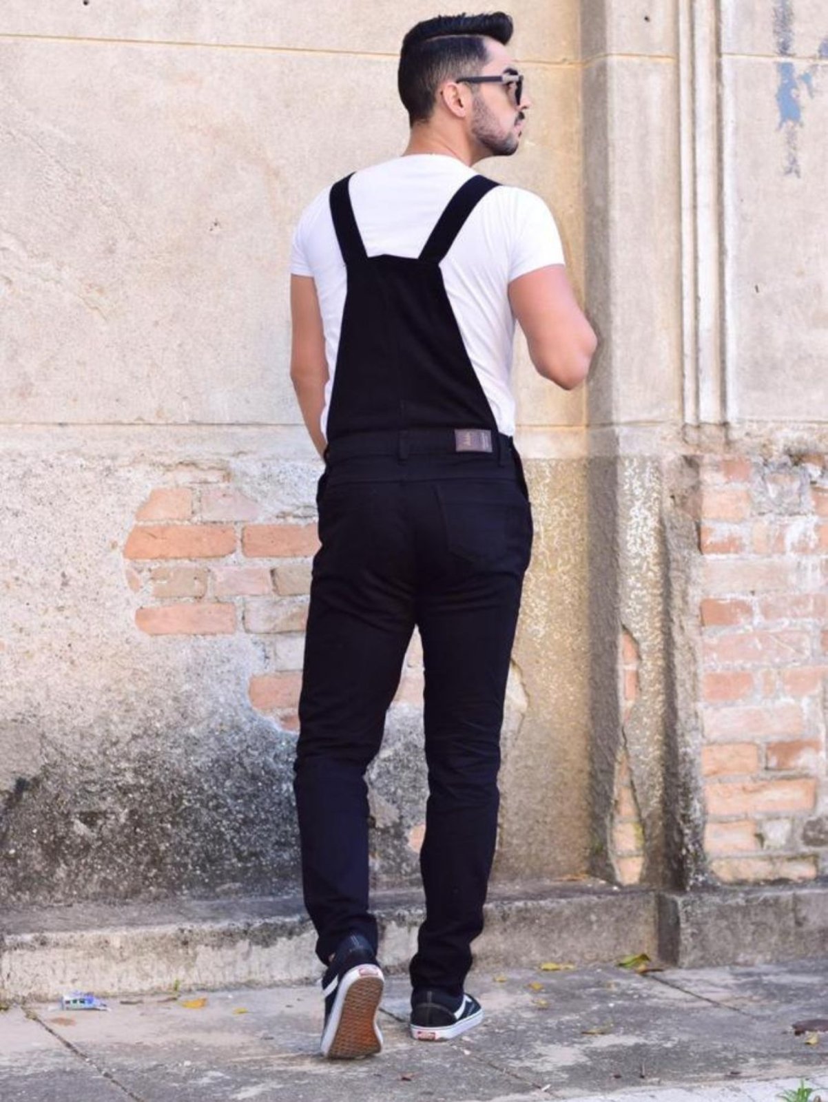 Vista 3 Macacão Masculino Portugal, Alleppo Jeans preto Alleppo Jeans preto