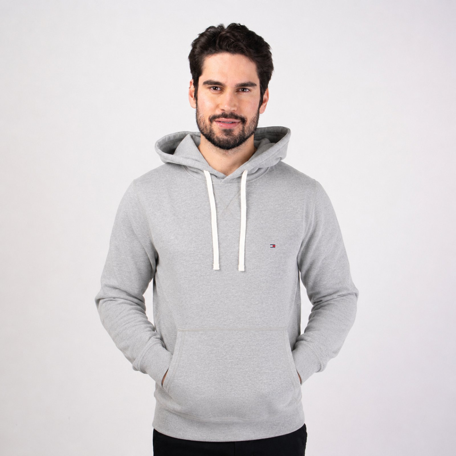 Moletom Tommy Hilfiger Flag Cinza