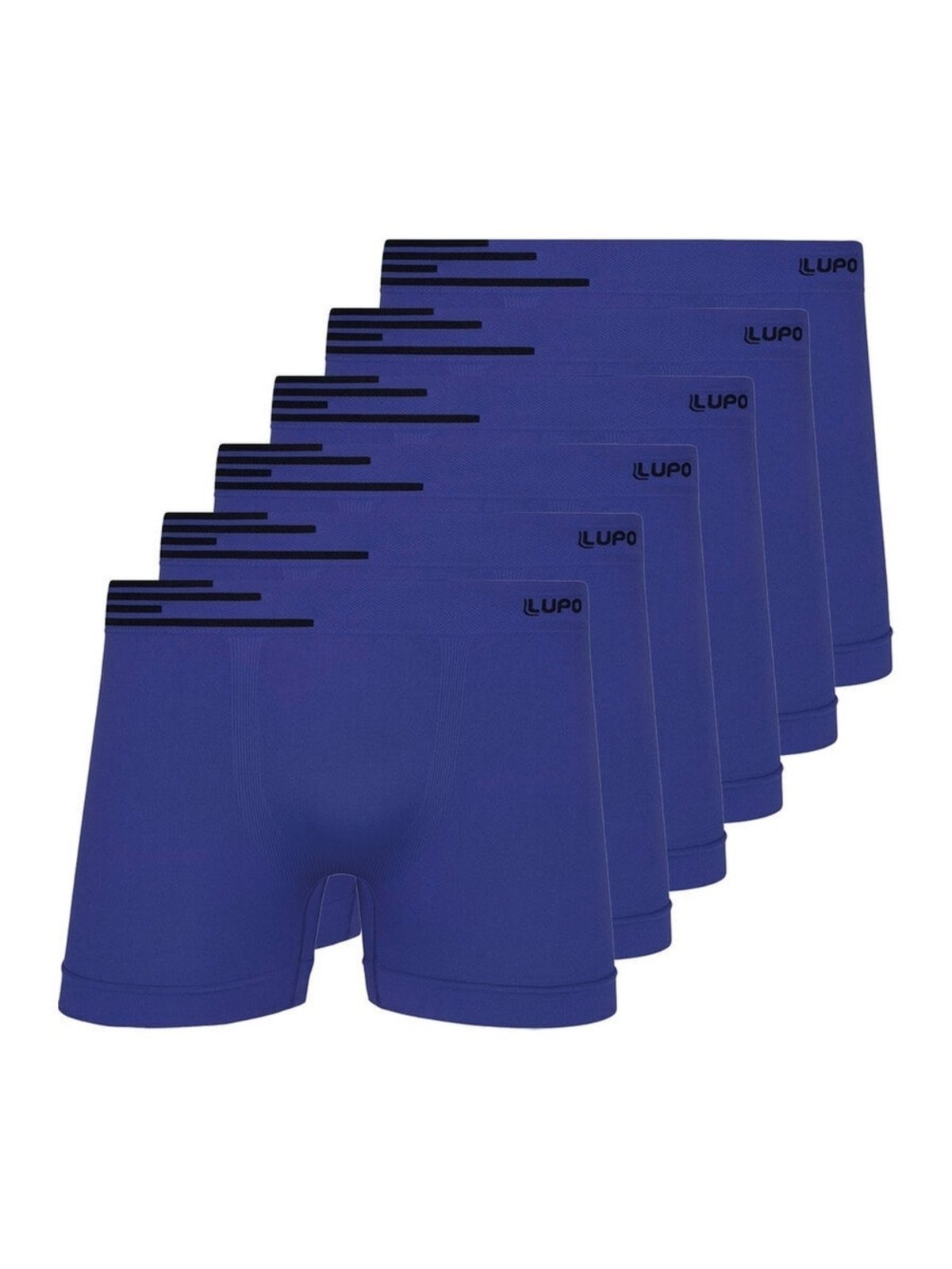 Kit com 6 Cuecas Boxer Lupo 436-002 Azul
