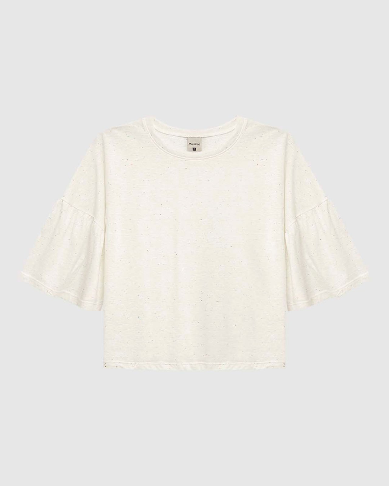 Blusa Cropped Feminina Manga Babado Em Tricô Botonê