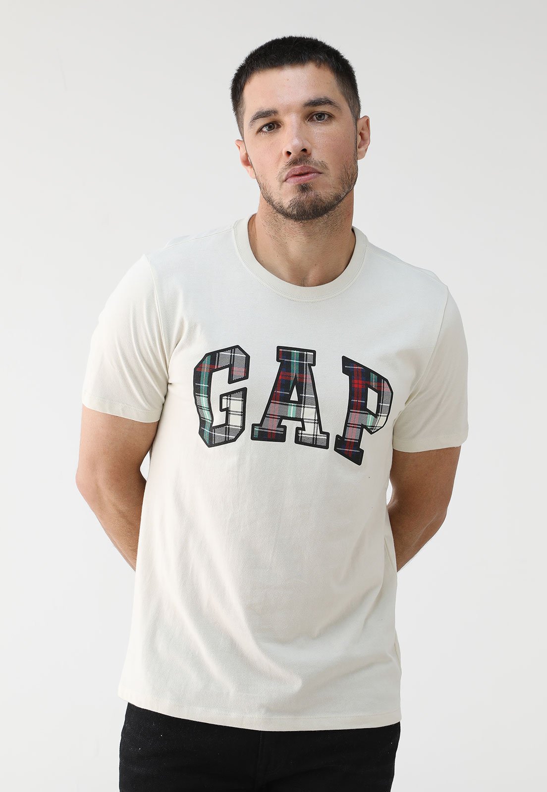 Camiseta GAP Reta Logo Off-White