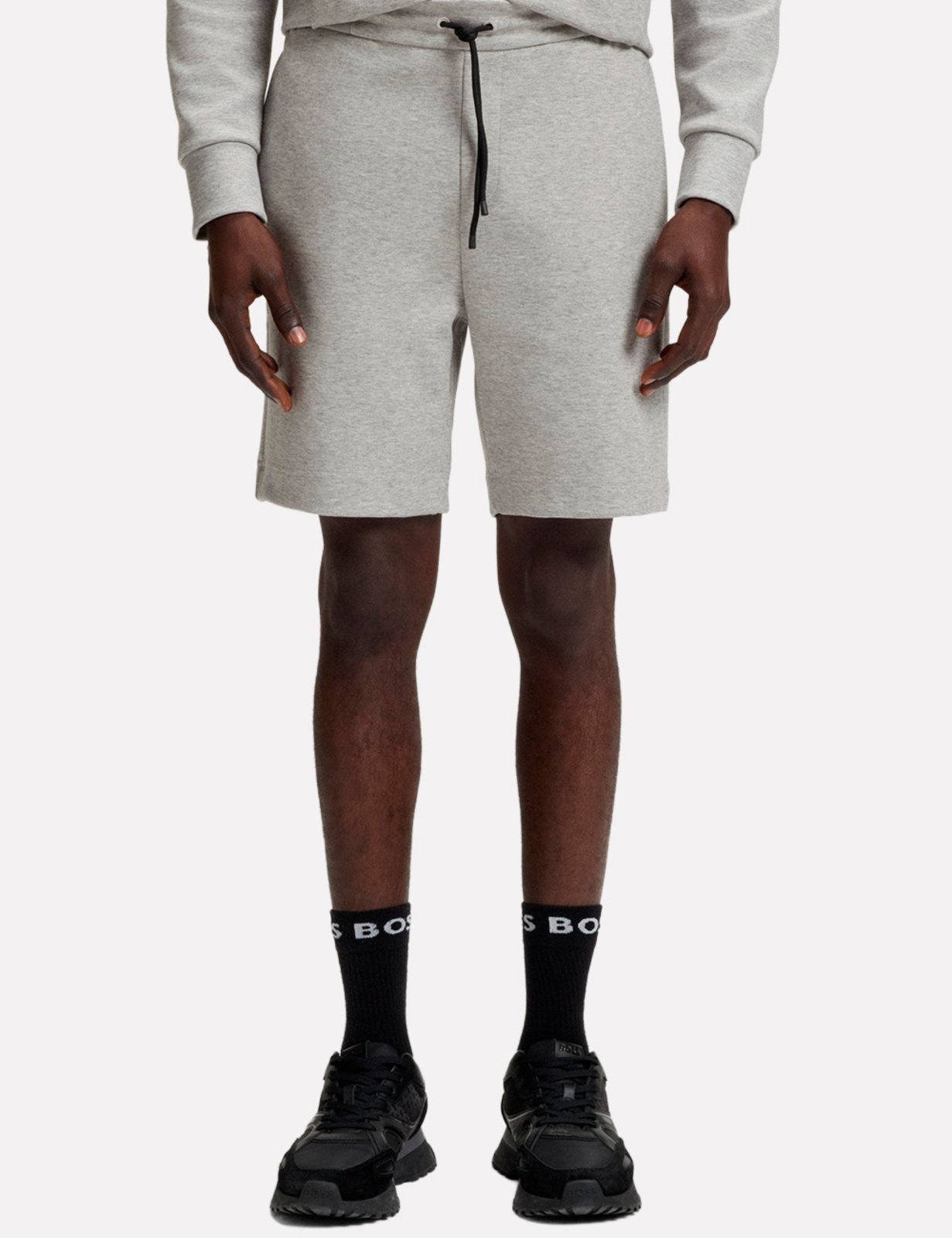 Bermuda Hugo Boss Masculina Regular Moletom Zone Cinza Mescla