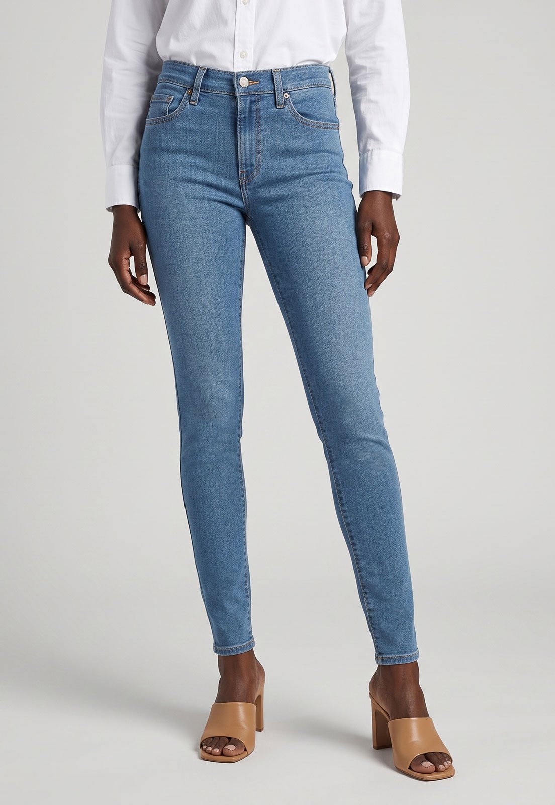 Calça Jeans Feminina Levis 721 High Rise Skinny Azul Claro