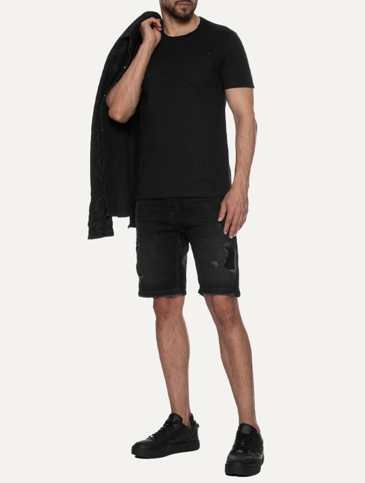 Vista 3 Camiseta Ellus Cotton Fine Easa Pocket Classic Preta preto Ellus preto