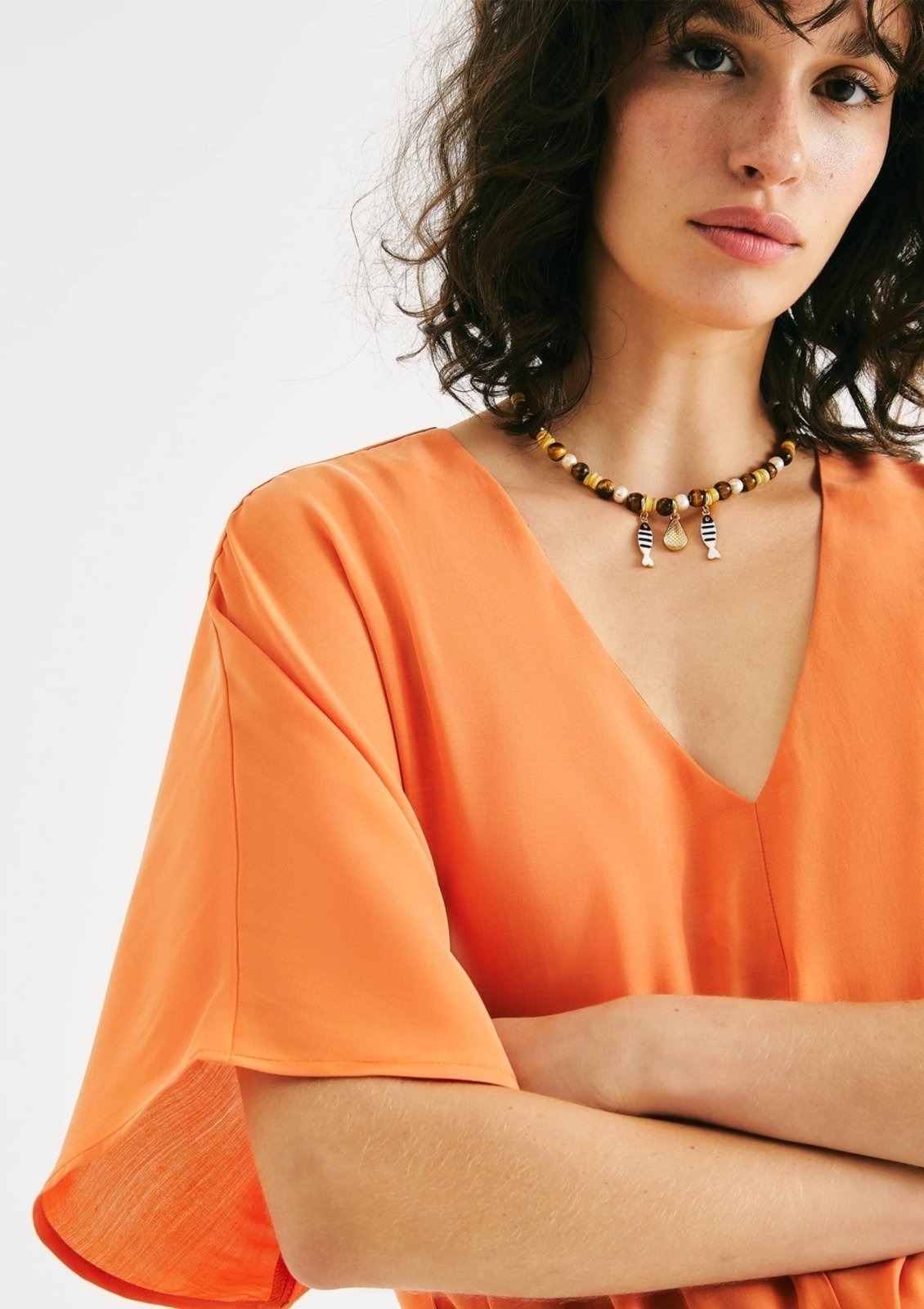 Vista 3 Blusa Feminina Box Em Peach Touch Hering bege Hering bege