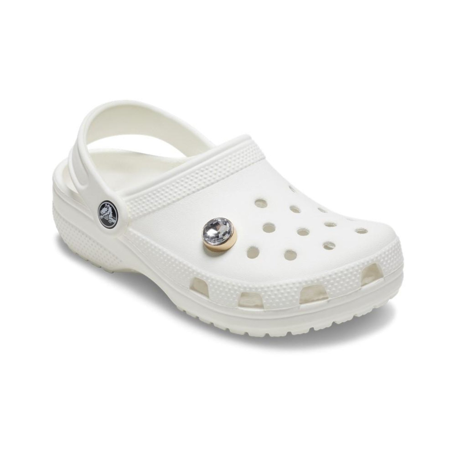 Vista 3 Infantil - Jibbitz™ círculo de pedraria dourado unico Crocs branco Crocs branco