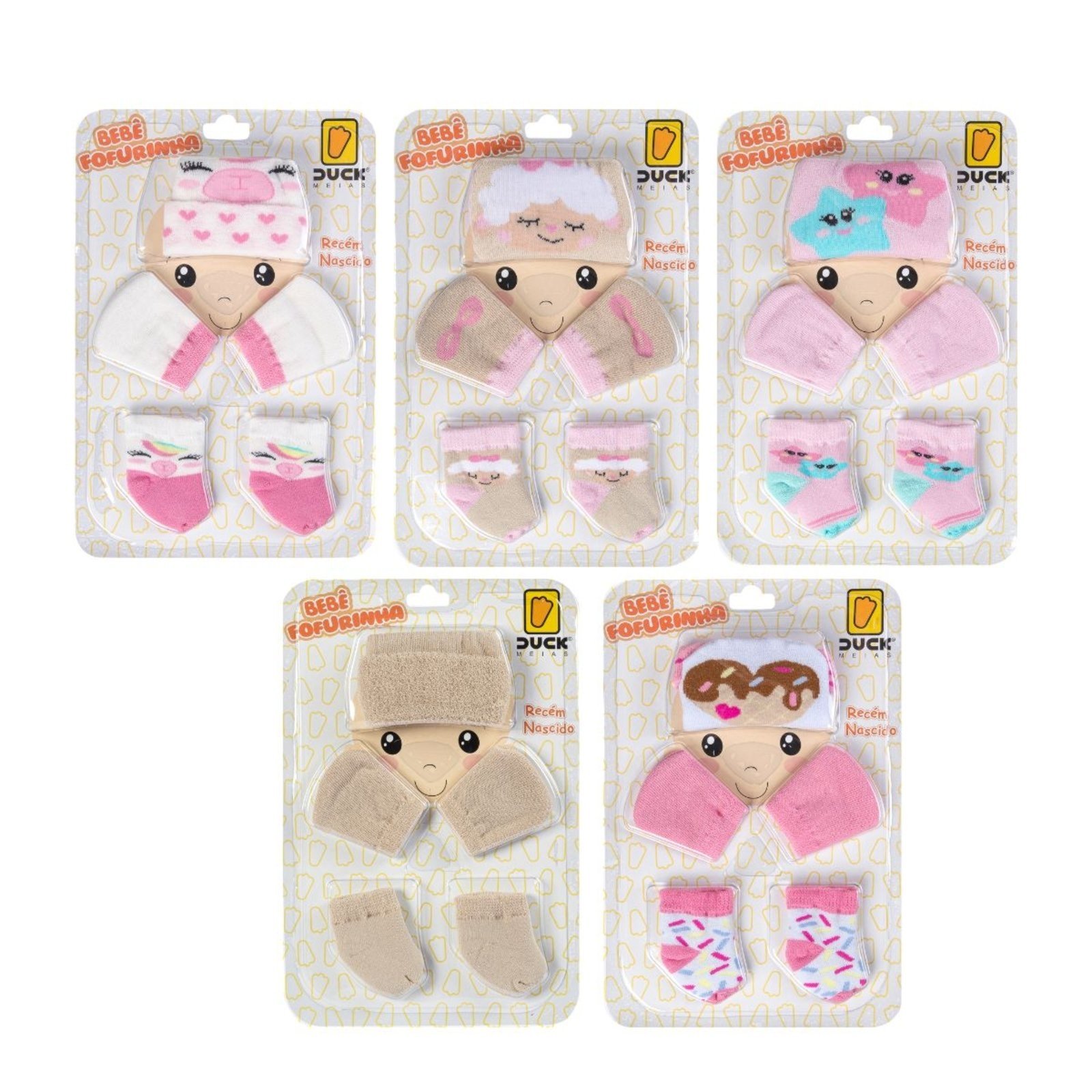 Infantil - Kit 5 conjunto enxoval toca luva e meia recém nascido , conjunto fofo, ideal para usar em qualquer momento