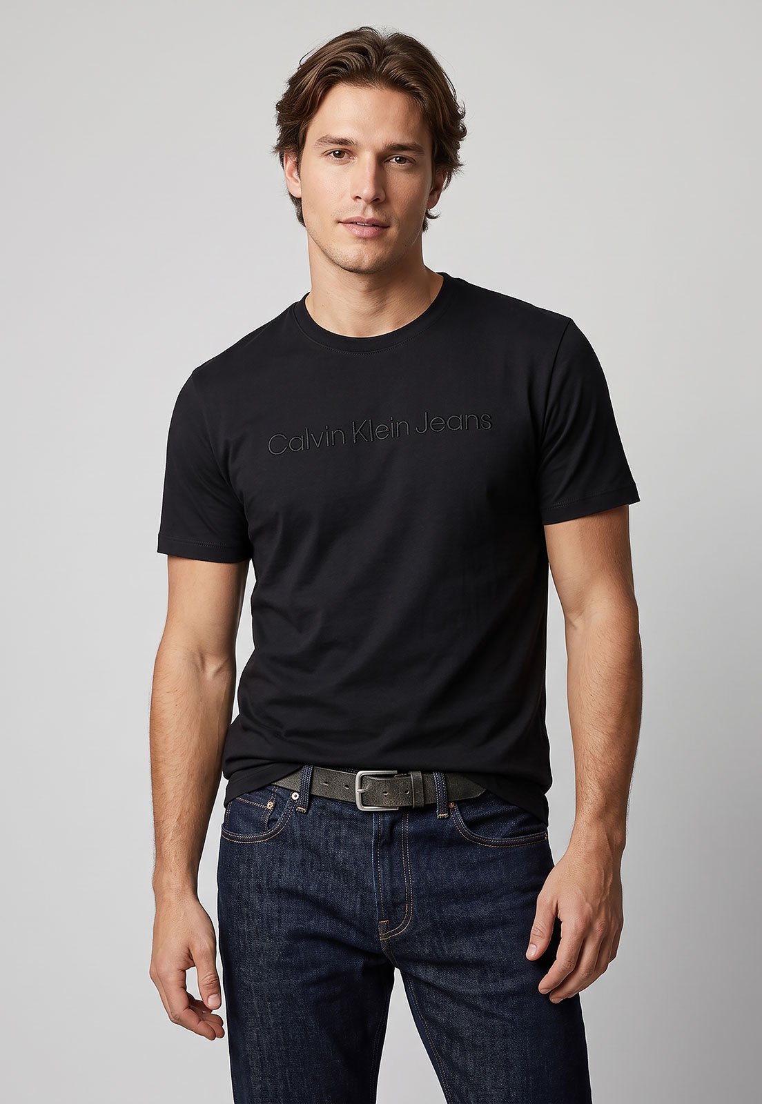 Camiseta Masculina Calvin Klein Jeans Bordado Preta