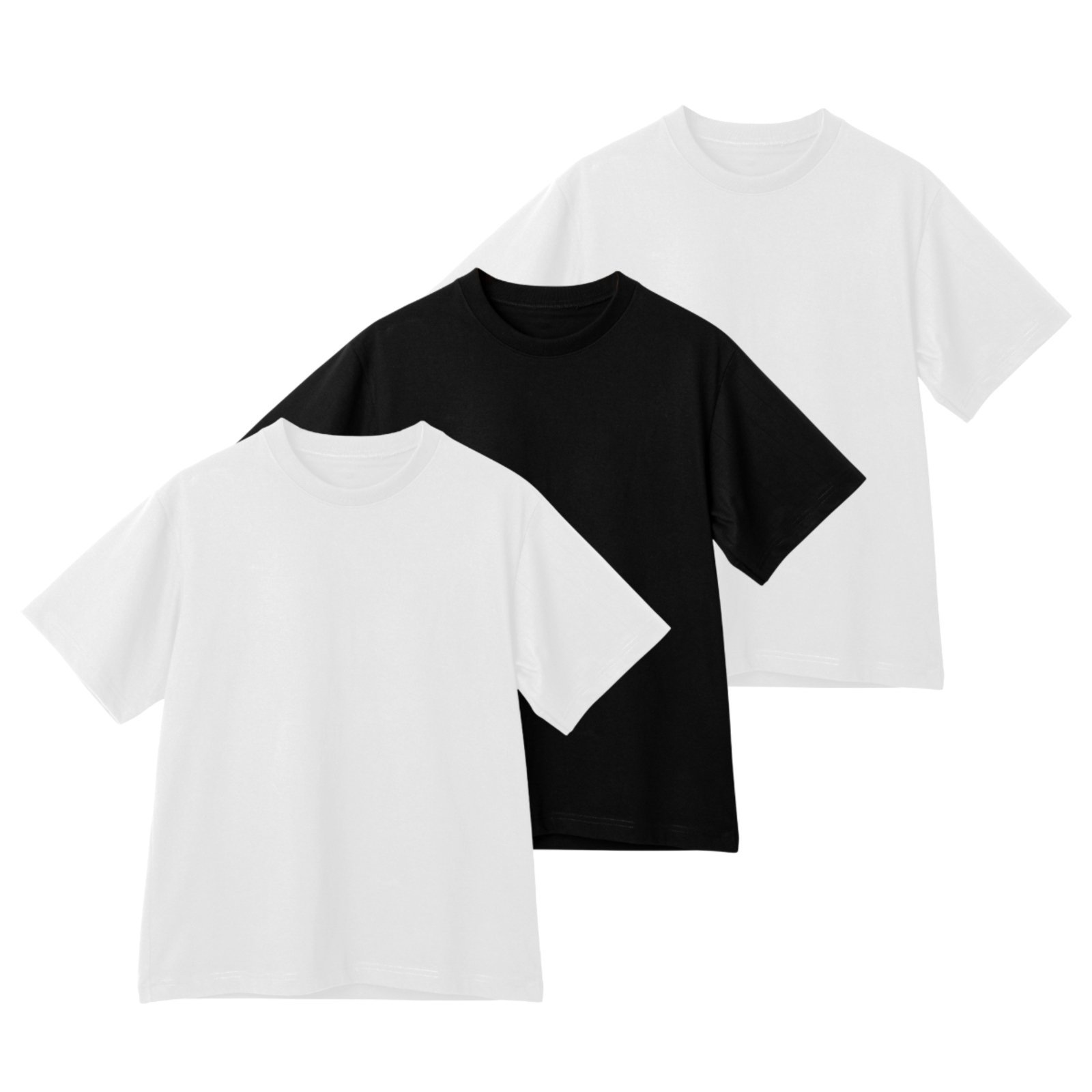 Kit 3 Camiseta Oversized de Algodão Masculina Ideal para Academia e Esportes Gola Redonda Lisa