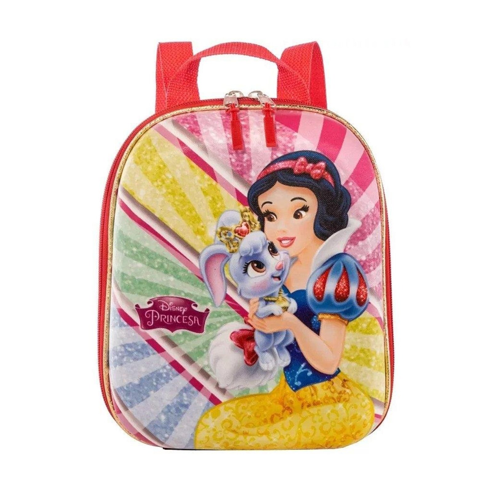 Infantil - Mochila MaxToy Escolar Princesas Branca de Neve