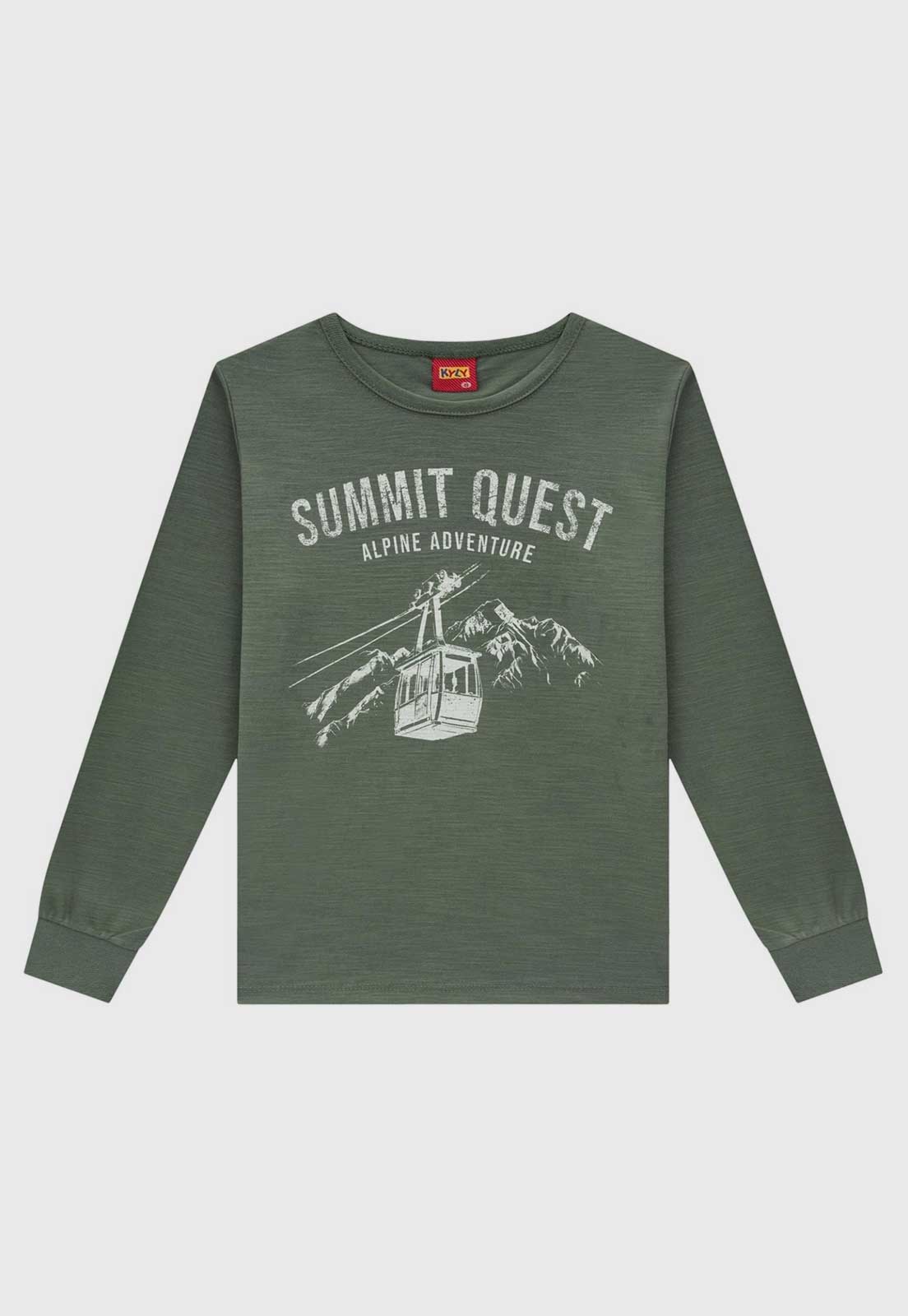 Infantil - Camiseta Kyly Estampa Montanha Verde