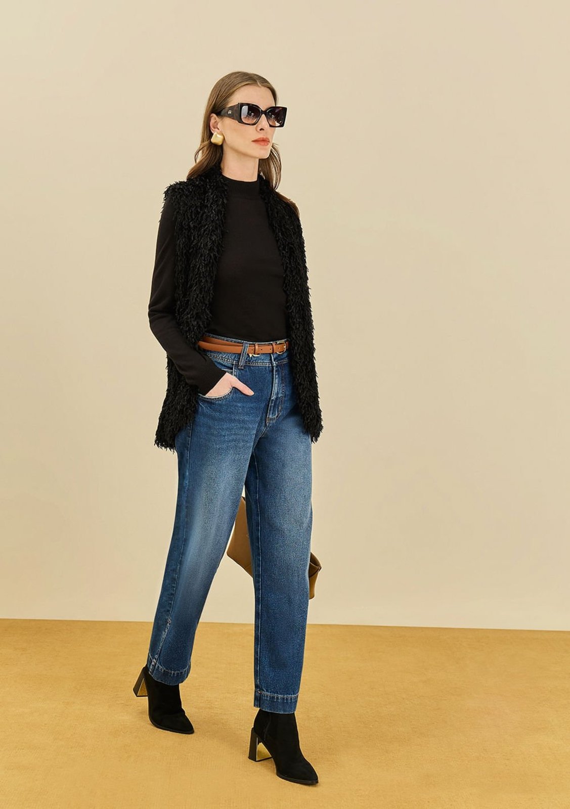 Calça Maria Valentina Wide Alta Azul