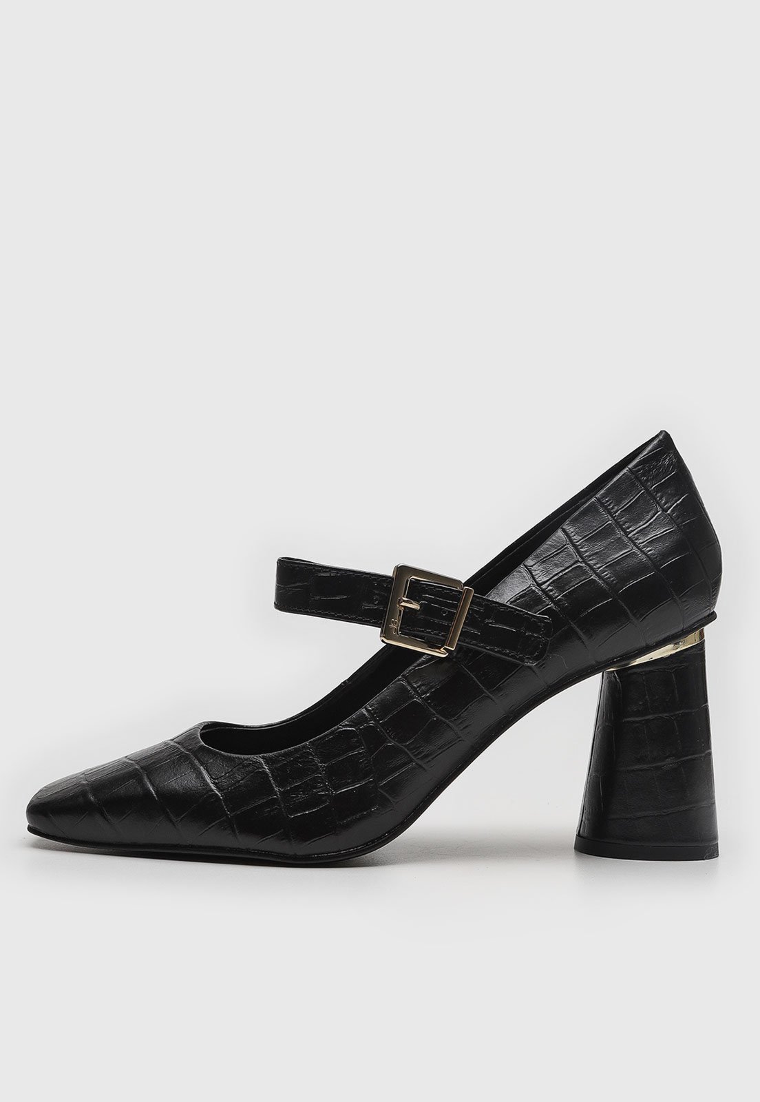Scarpin Feminino Jorge Bischoff Textura Croco Preto